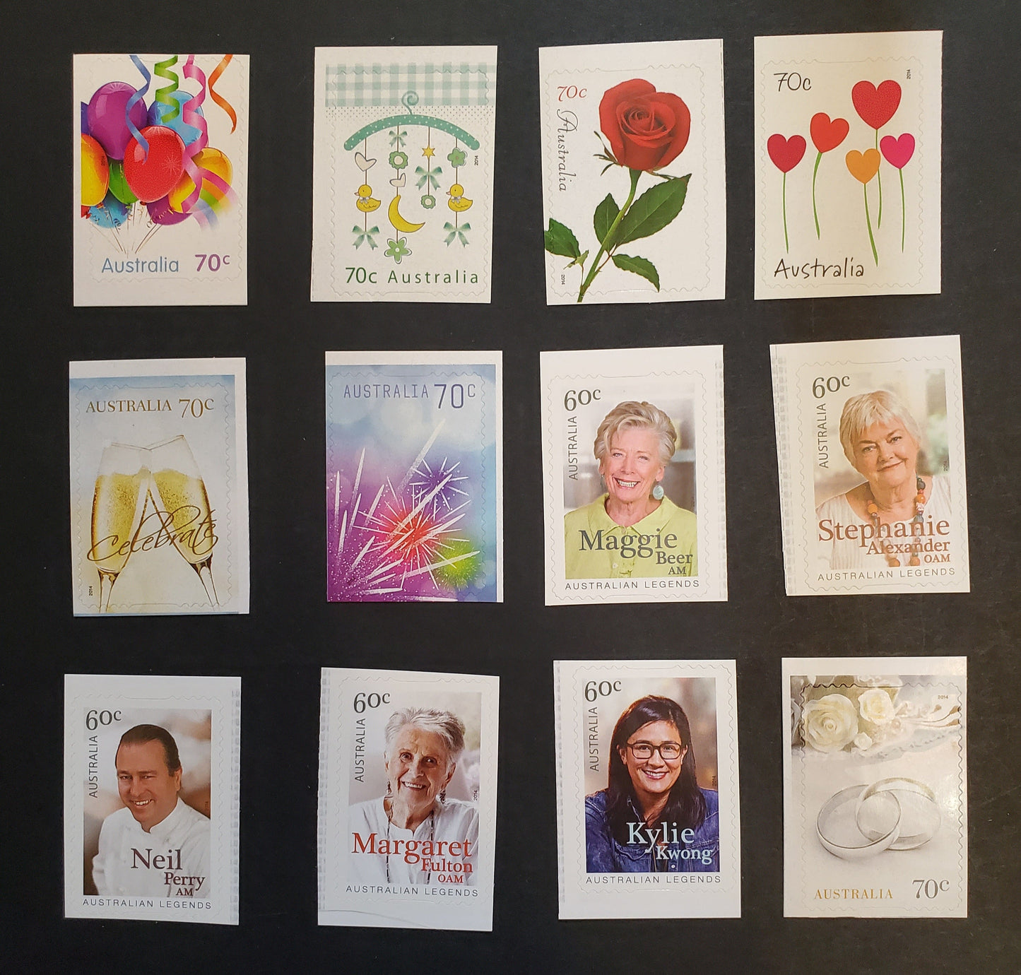 Australia SC#4039/4089 2012-2013 Australian Legends & Occasions, 12 VFNH Singles, Click on Listing to See ALL Pictures, 2017 Scott Cat. $17.9