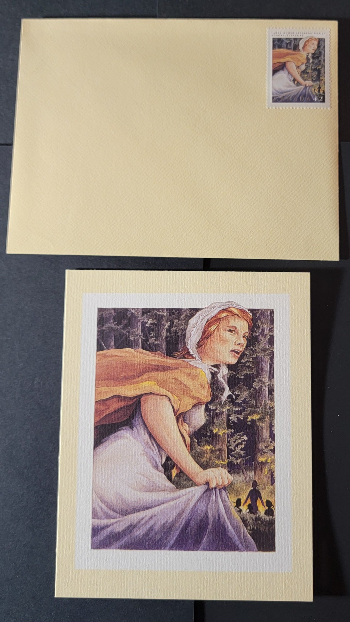 Canada #1434var 42c Multicoloured Laura Second, 1992 Folklore Issue, A VF Note Card & Stamped Envelope