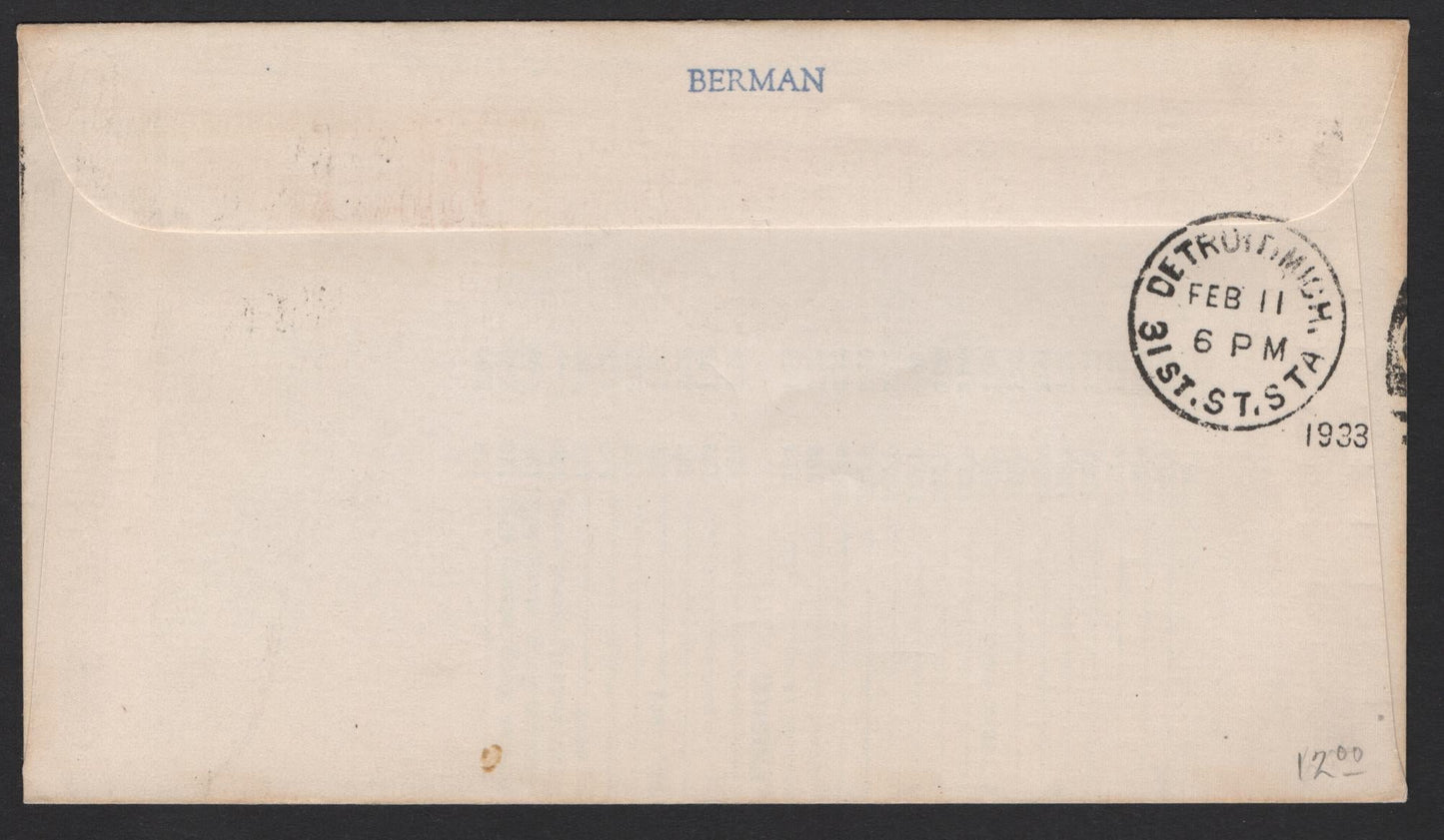 Lot 228 Canada (C) #192-193 3c & 5c Red - Blue King George V - Prince of Wales, 1932 Imperial Economic Conference Issue, A Very Fine Used Cover, Combination Cover to Detroit, Michigan, Sent Feb 11 1933, AAMC 3307a.