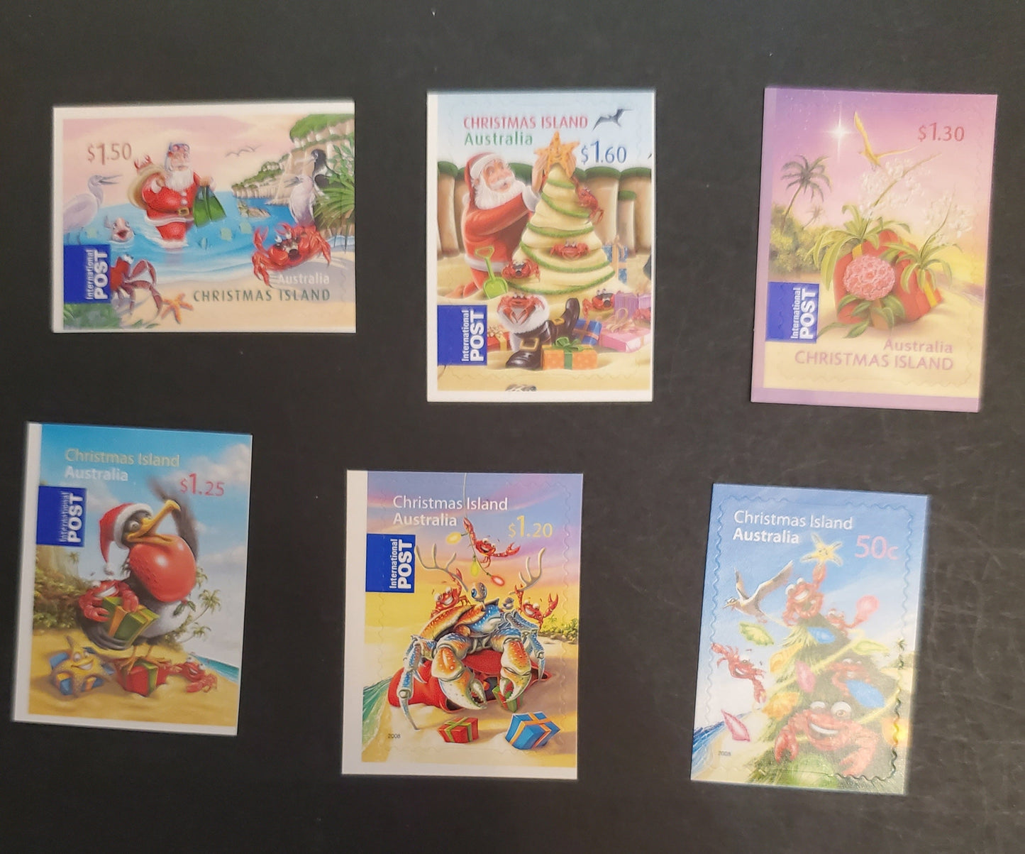 Christmas Island SC#475a/508 2008-2012 Christmas Issues, 6 VFNH Singles, Click on Listing to See ALL Pictures, 2017 Scott Cat. $18.5