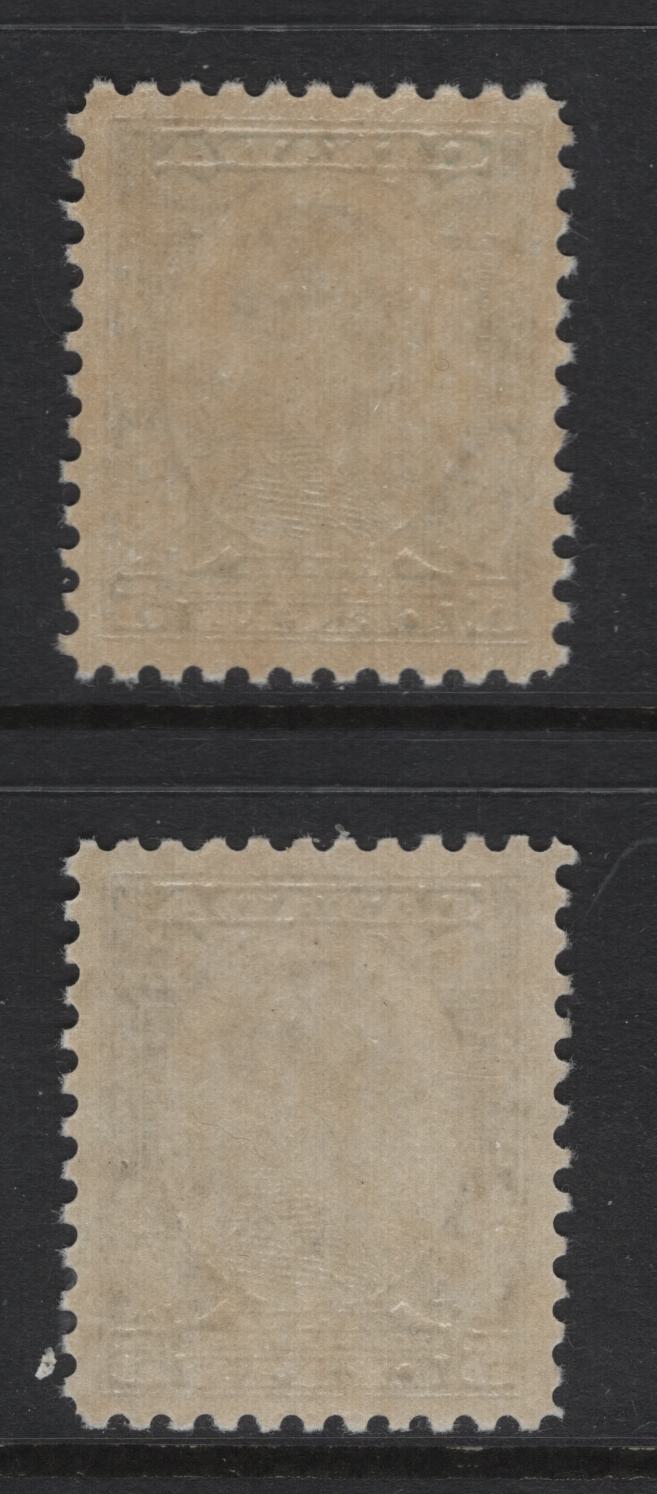 Lot 264 Canada #193 5c Steel Blue Prince of Wales, 1932 Imperial Economic Conference Issue, 2 VFNH Singles, Papers BABN-X & BABN-D, Perfs 10.8 & 10.8x10.9, 17.9x22mm Design Sizes.