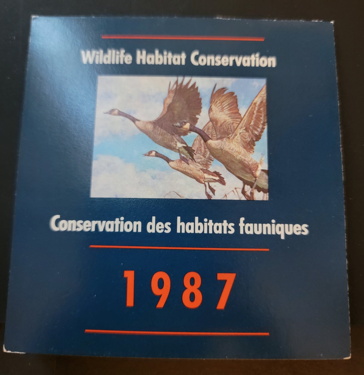 Canada #FWH3 $6.5 Multicoloured Canada Geese, 1987 Federal Wildlife Habitate Conservation Issue, A VFNH Complete Booklet HF Inside Cover, F Stamp