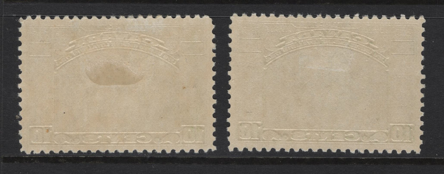 Lot 313 Canada (C) #209 10c Olive Green & Lighter Bronze Green Loyalists Statue, 1934 Loyalists Issue, 2 VFOG Singles, Paper BABN-II, Perf 10.85x10.8