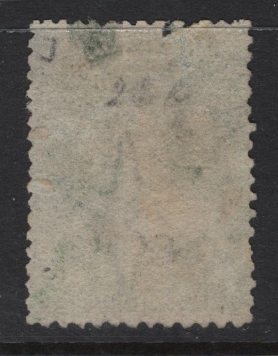 Lot 333 New Zealand (C) SG#80 1/- Yellow Green Queen Victoria, 1862-1864 Chalon Heads Issue, A Fair Used Single, Large Star Wmk, Perf 13x14.5