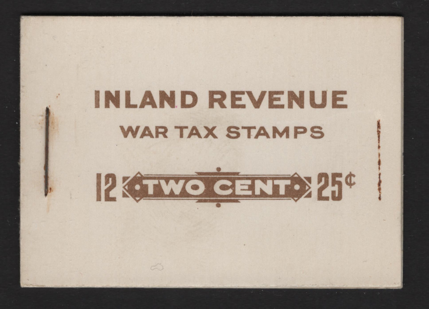 Lot 342 Canada SC#FX36b 2c Blue Framed Numeral, 1915-1933 Two Leaf Excise Tax Issue, A Fine NH Complete Booklet Containing 2 Panes of 6, Paper/Gum Type ABN-M