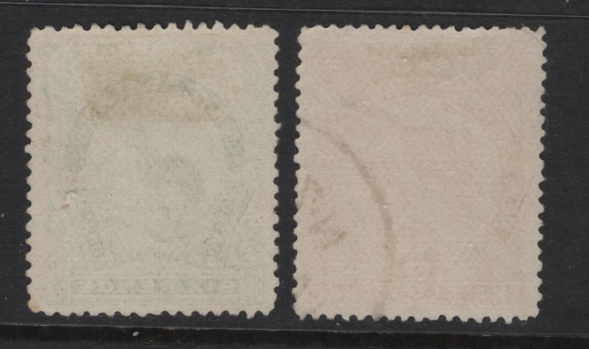 Lot 352 New Zealand (C) SG#251, 254 3d - 6d Yellow Brown - Green Huia - Brown Kiki, 1898 Pictorial Issue, 2 Very Fine Used Singles, Unwatermarked, Perf 12-16
