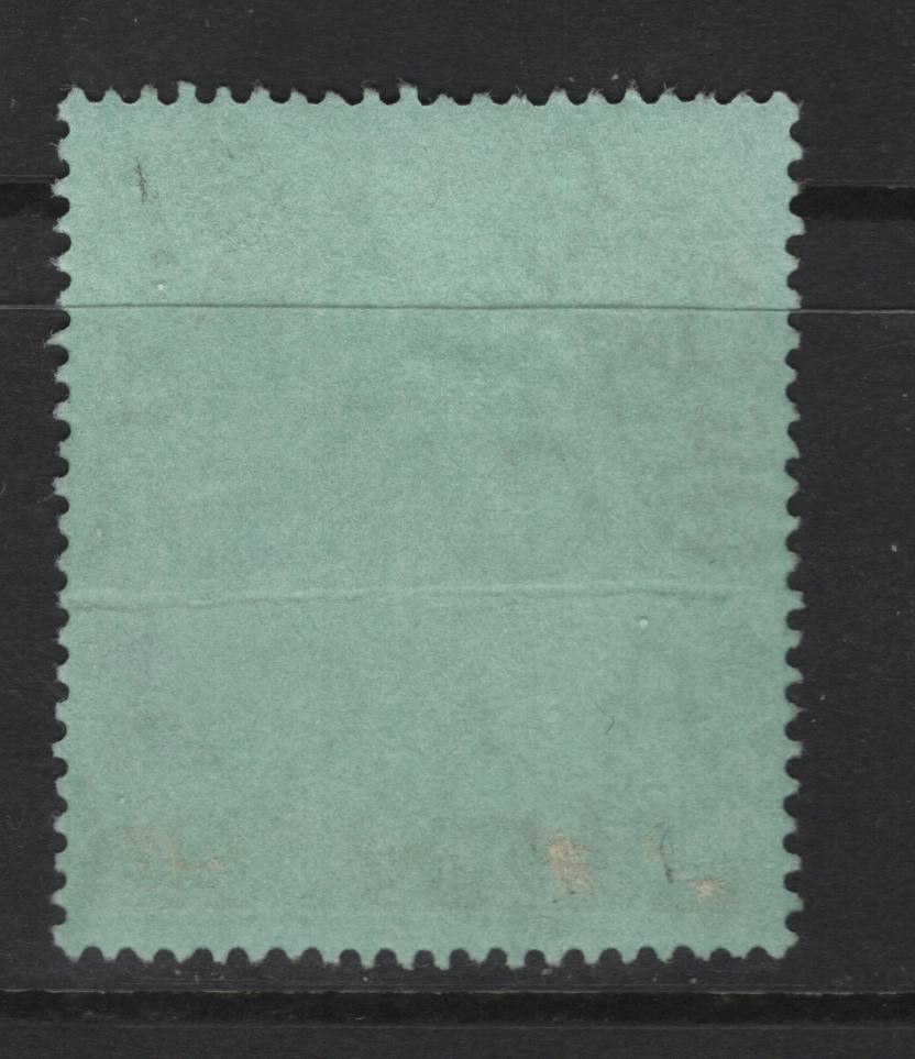 Lot 374 Bermuda (C) SG#54c 10/- Green & Red King George V, 1918-1922 KGV Keyplate Issue, A Very Good Used Single, Pale Bluish Green Paper, Visible Crease, Multiple Crown CA Wmk.