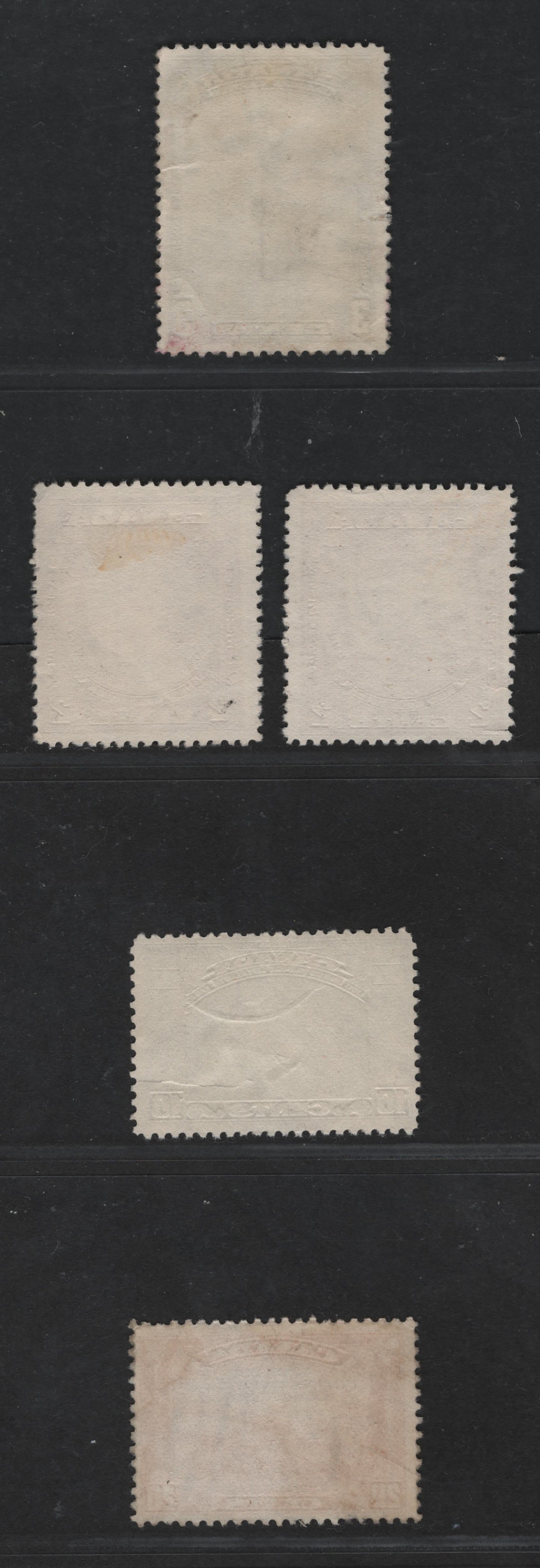 Canada #203, 208-210i 2c-20c Brownish Vermilion - Red Brown Harvesting Wheat - New Brunswick Seal, 1933-1934 Regina Grain Exhibition - 150th Anniversary of New Brunswick Issue, 5 Fine Used Singles