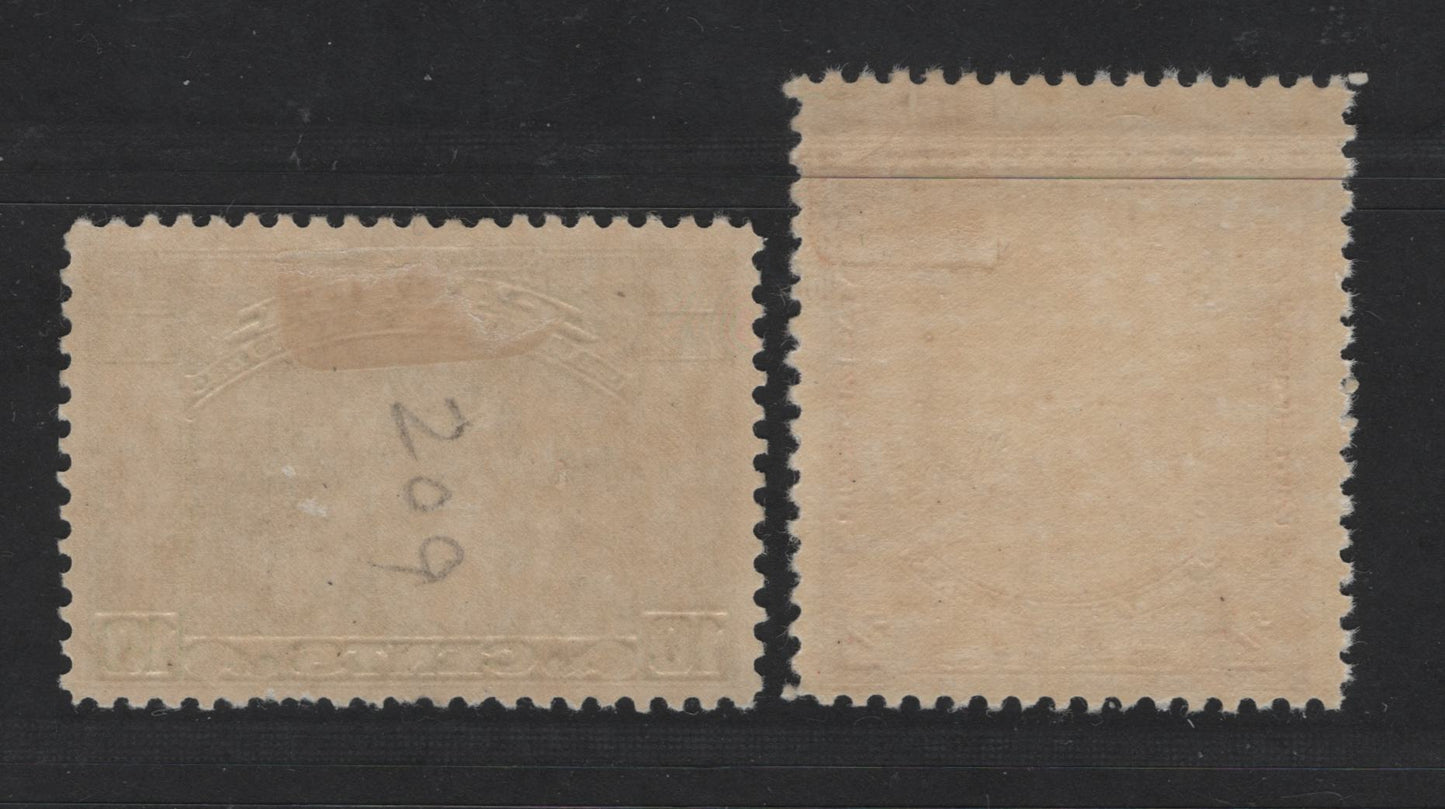 Canada #209-210 2c, 10c Red Brown & Olive Green Loyalists Statue & NB Seal, 1934 United Empire Loyalists & 150th Anniversary Of Founding Of New Brunswick Issues, 2 Fine OG Singles