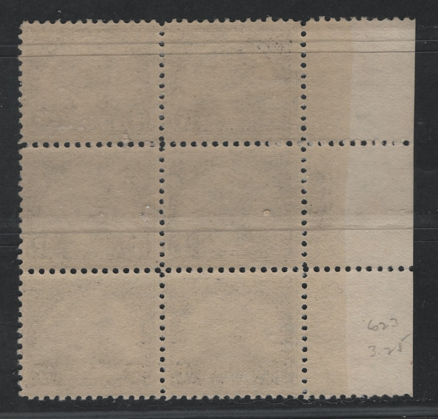 Lot 50 United States Of America #623 17c Black Woodrow Wilson, 1922-1926 4th Bureau Issue, A VFNH Left Plate 18027 Block Of 6 Flat Plate Printing