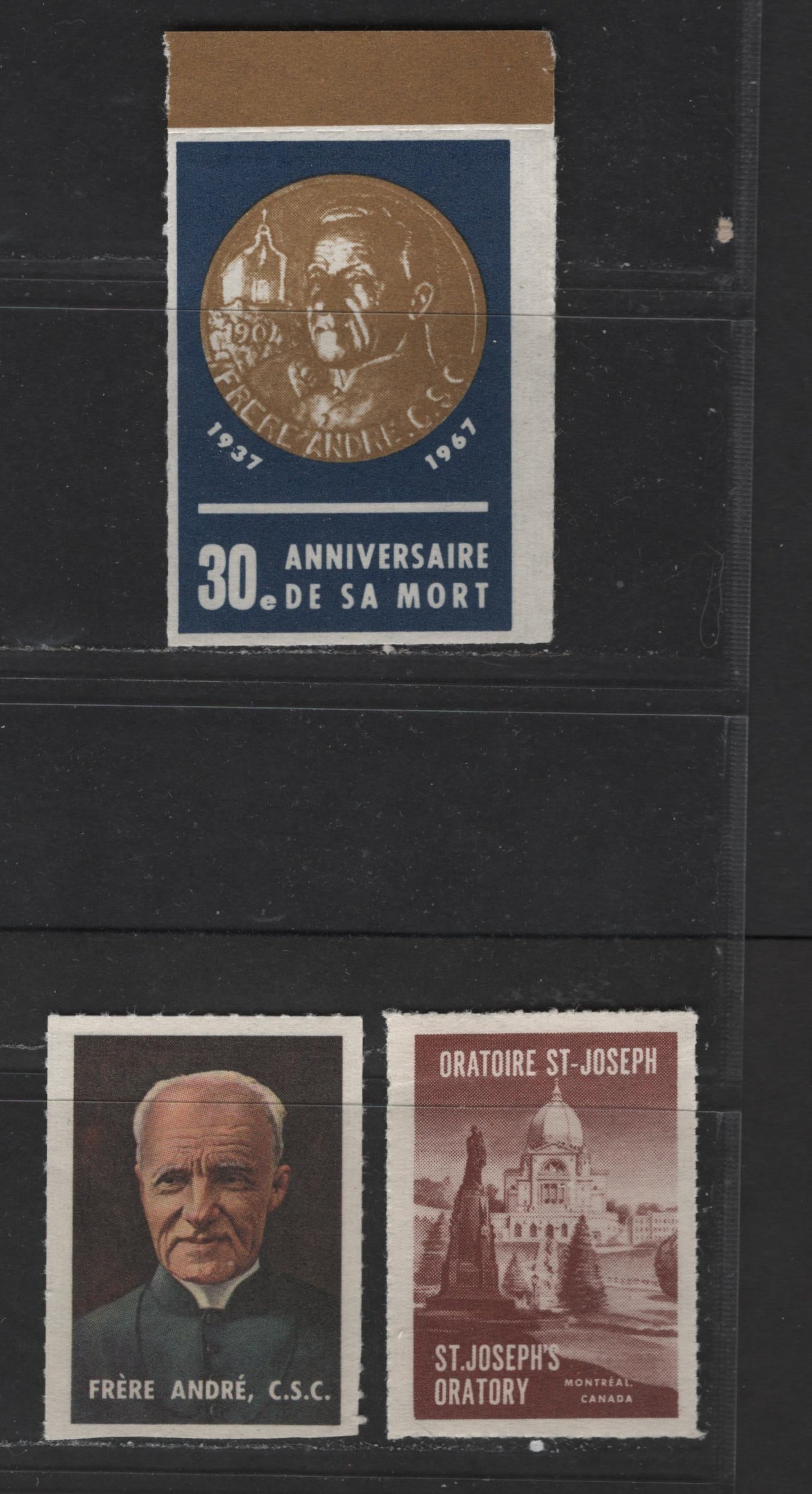 Lot 111 Canada #CC4650 Multicoloured Brother Andre, 1958-1964 Oratoire St. Joseph Memorial Issues, 3 Fine & VFNH Singles Issued To Fund Construction of Basilica