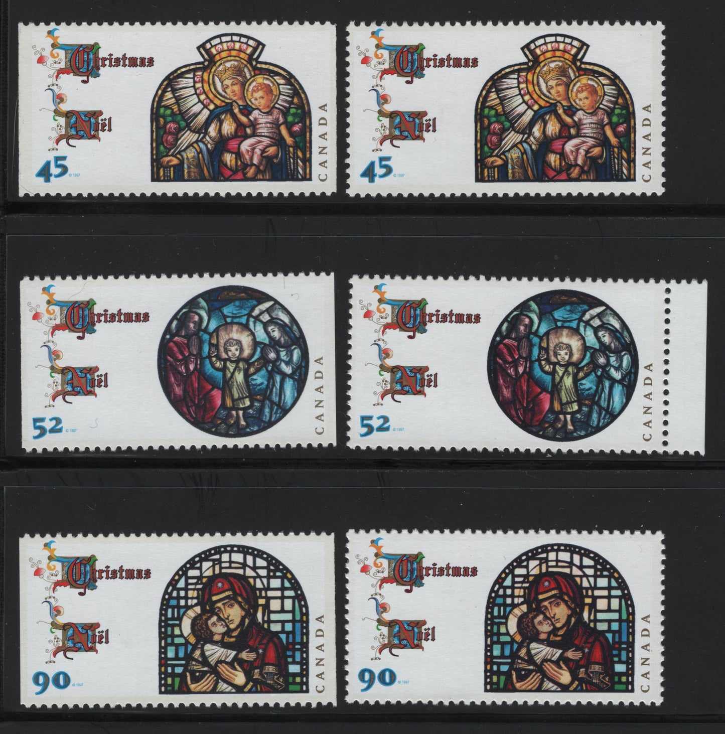 Canada #1669-1671as 45c-90c Multicoloured Our Lady Of The Rosary - Life Of The Blessed Virgin, 1997 Christmas Issue, 6 VFNH Sheet & Booklet Singles