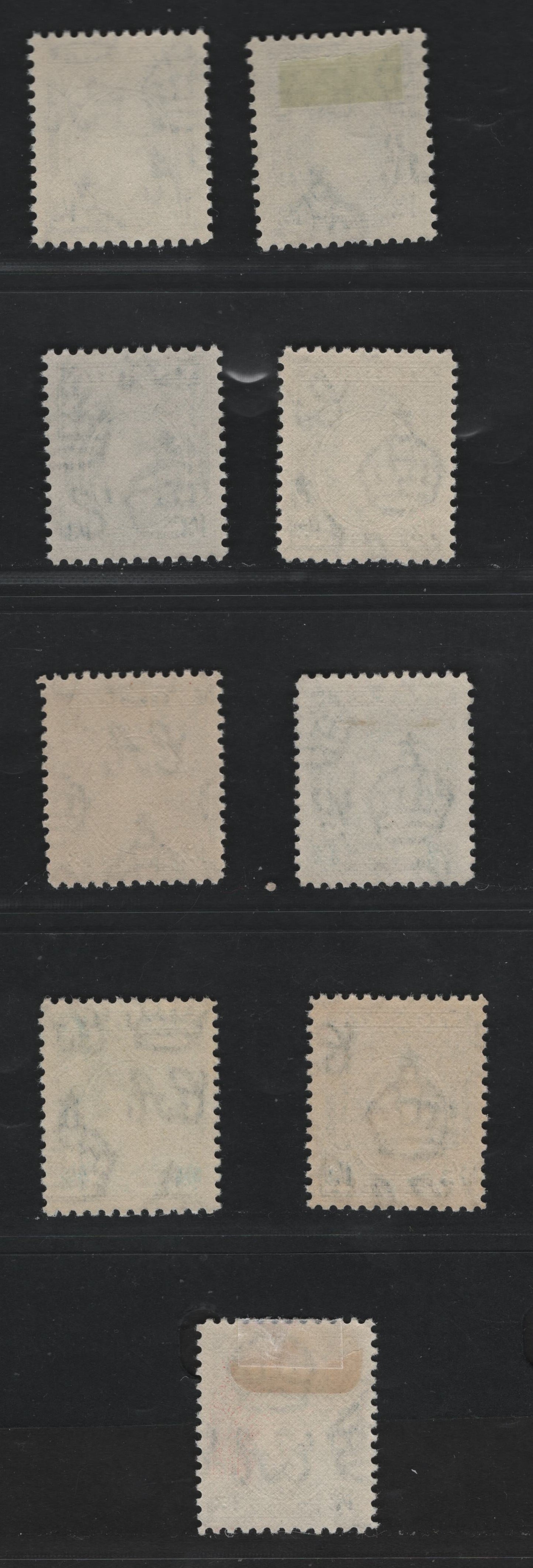 Lot 96 Nigeria #62-62avar (SG#57-57avar) 1/3d Turquoise Blue - Deeper Blue King George VI, 1938-1952 King George VI Definitive Issue, 9 Fine & VF NH/OG Singles, Line Perf 12 & Comb Perf. 11.5, Most All Printings From 1940 - 1951