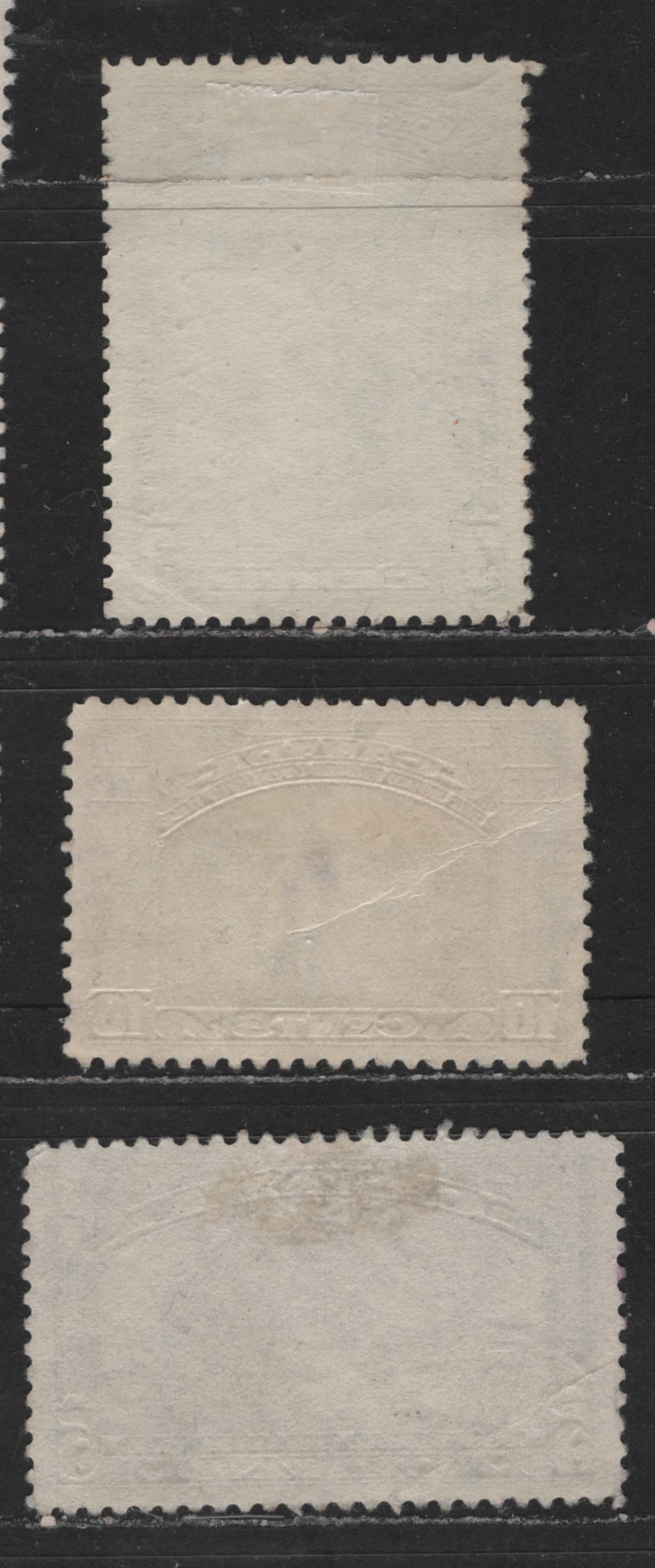 Canada #204, 208-209 3c-10c Steel Blue & Olive Green Royal William - Loyalists Statue, 1933-1934 Royal William - United Empire Loyalists Issue, 3 Fine & VF Used Singles