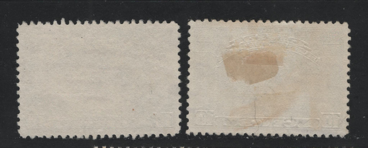 Canada #209 10c Greyish Olive Green & Light Olive Green Loyalists Statue, 1934 United Empire Loyalists Issue, 2 VF Used Singles