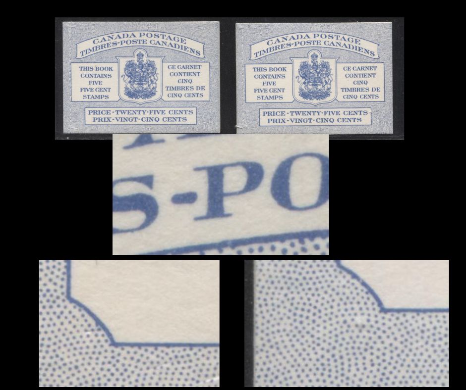 Canada #BK48bIIIhMi&Mii 1954 Wildlife Week Issue 2 Complete 25c Bilingual Stitched Booklets Containing 1 Pane of 5 + Label of the 5c Ultramarine Beaver, Both Covers IIIhMi and IIIhMii, Smooth Paper