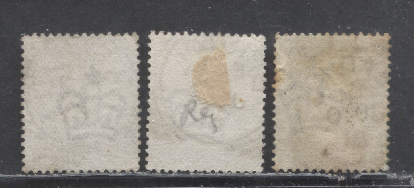 Lot 11 Great Britain SC#79 (SG#166) 1d Venetian Red 1880-1881 Postage Issue , Imperial Crown Wmk, Reading, Bristol & Sandown Cancels, 3 Fine Used Examples, Click on Listing to See ALL Pictures, Estimated Value $22