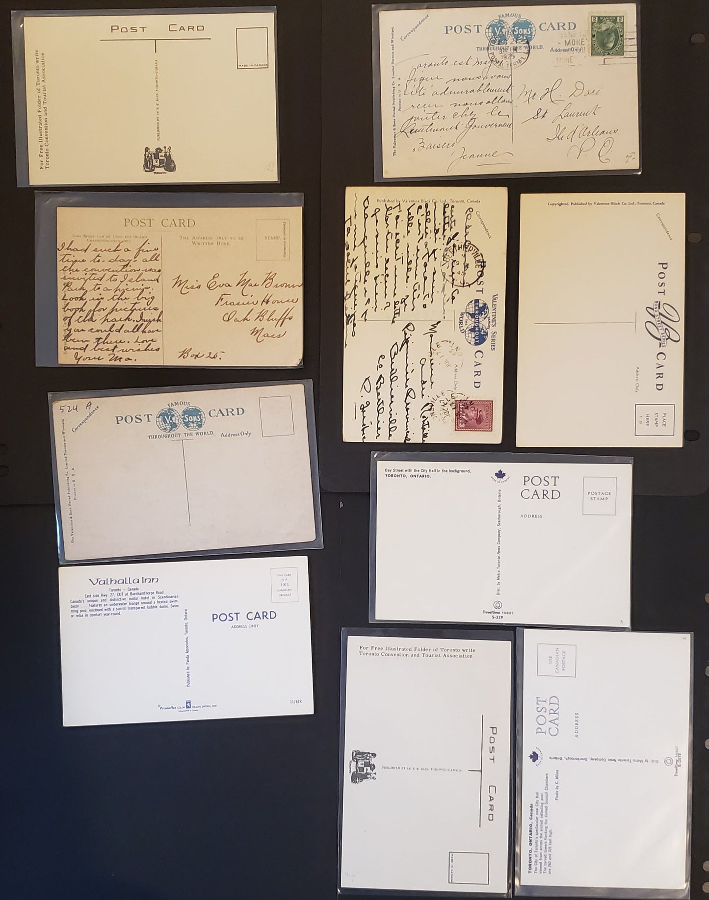 Group Of 10 Canadian Postcards Featuring Scenes Of Toronto, Ontario. Our Estimated Value Is $10.