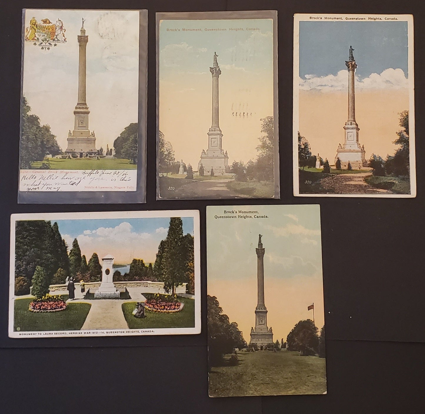 Group Of 5 Canadian Postcards Featuring Scenes Of Queenstown Heights, Ontario. Our Estimated Value Is $5.