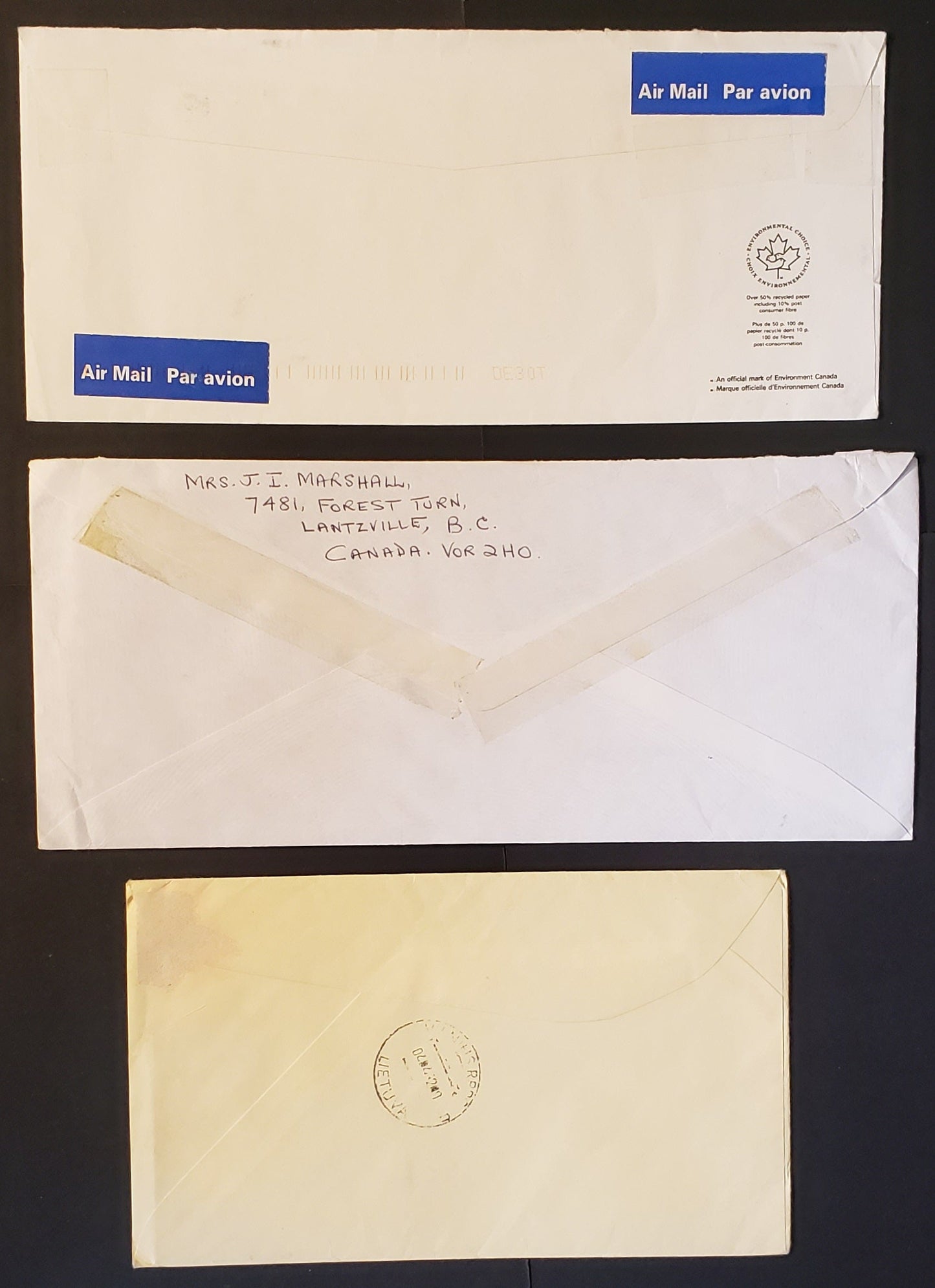 Canada #1356/1361xii 42c-45c Flag and Queen Elizabeth II Stamps, Group of 8 Domestic and Foreign Airmail Covers With A Variety of Usages