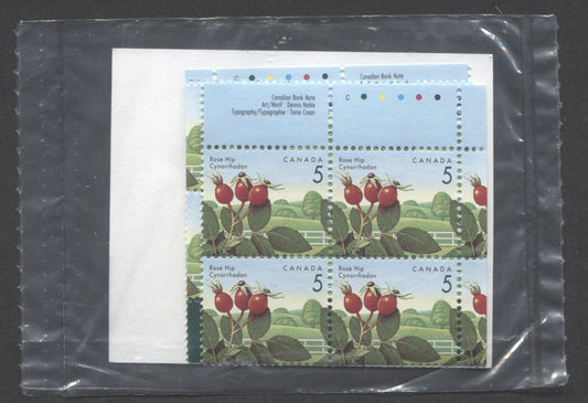 Canada #1352ii 5c Multicoloured 1992 - 1998 Edible Berries Definitive Issue, Canada Post Sealed Pack of Inscription Blocks, CBN Printing On DF CPP Paper, With HB Type 6B Insert Card, VFNH, Unitrade Cat. $5