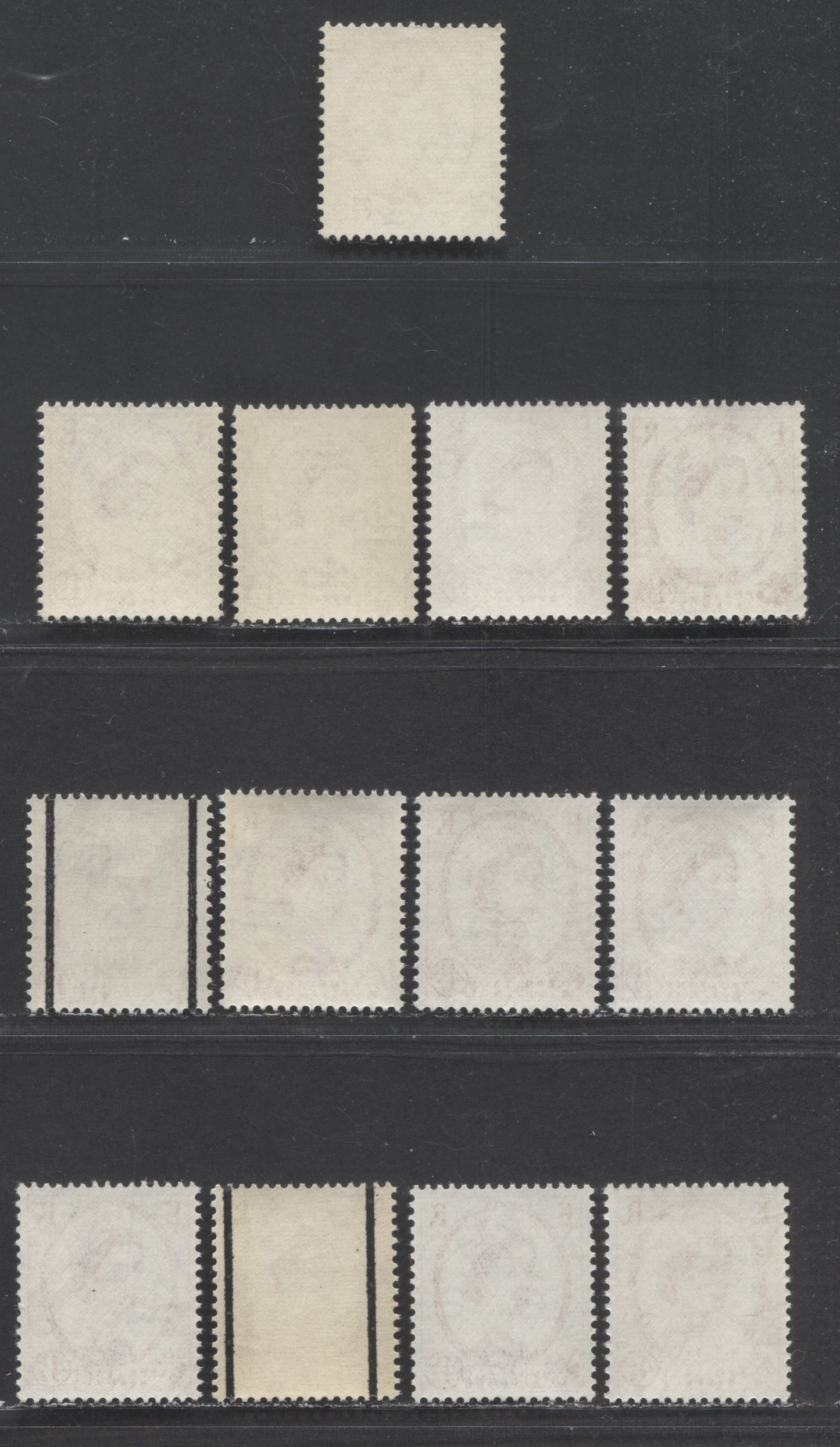 Great Britain SG#577/616b 4.5d Chestnut 1952-1967 Wilding Issue, A Specialized Group of 13 VFNH Stamps, Being Most Listed Varieties, Plus Some Unlisted Ones, Estimated Value $45