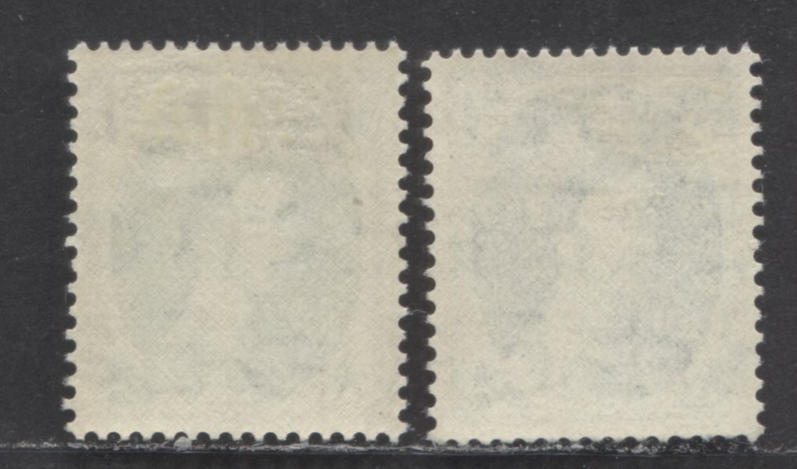 Lot 81 Great Britain SG#527 10d Prussian Blue 1952-1967 Wilding Issue, Two VFOG Examples of the Tudor Crown Watermark, Each a Different Shade, Estimated Value $18