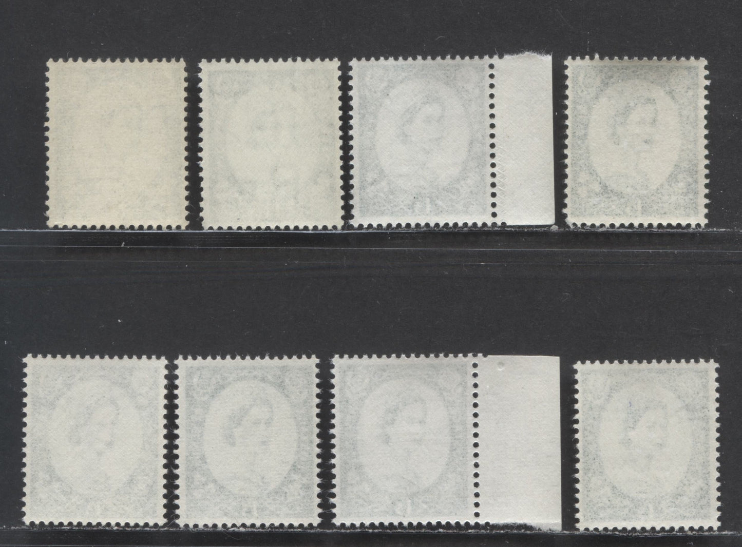 Lot 27 Great Britain SG#530/618 1/3d Green 1952-1967 Wilding Issue, A Specialized Group of 8 Fine NH and VFNH Stamps, Being Most Listed Varieties, Plus Some Unlisted Ones, Estimated Value $13