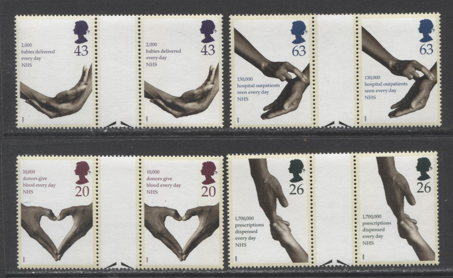 Great Britain SG#2034/2054 1998 Lighthouses, National Health Service & Fantasy Novels, 14 VFNH Gutter Pairs, Click on Listing to See ALL Pictures, Estimated Value $26.4 CDN