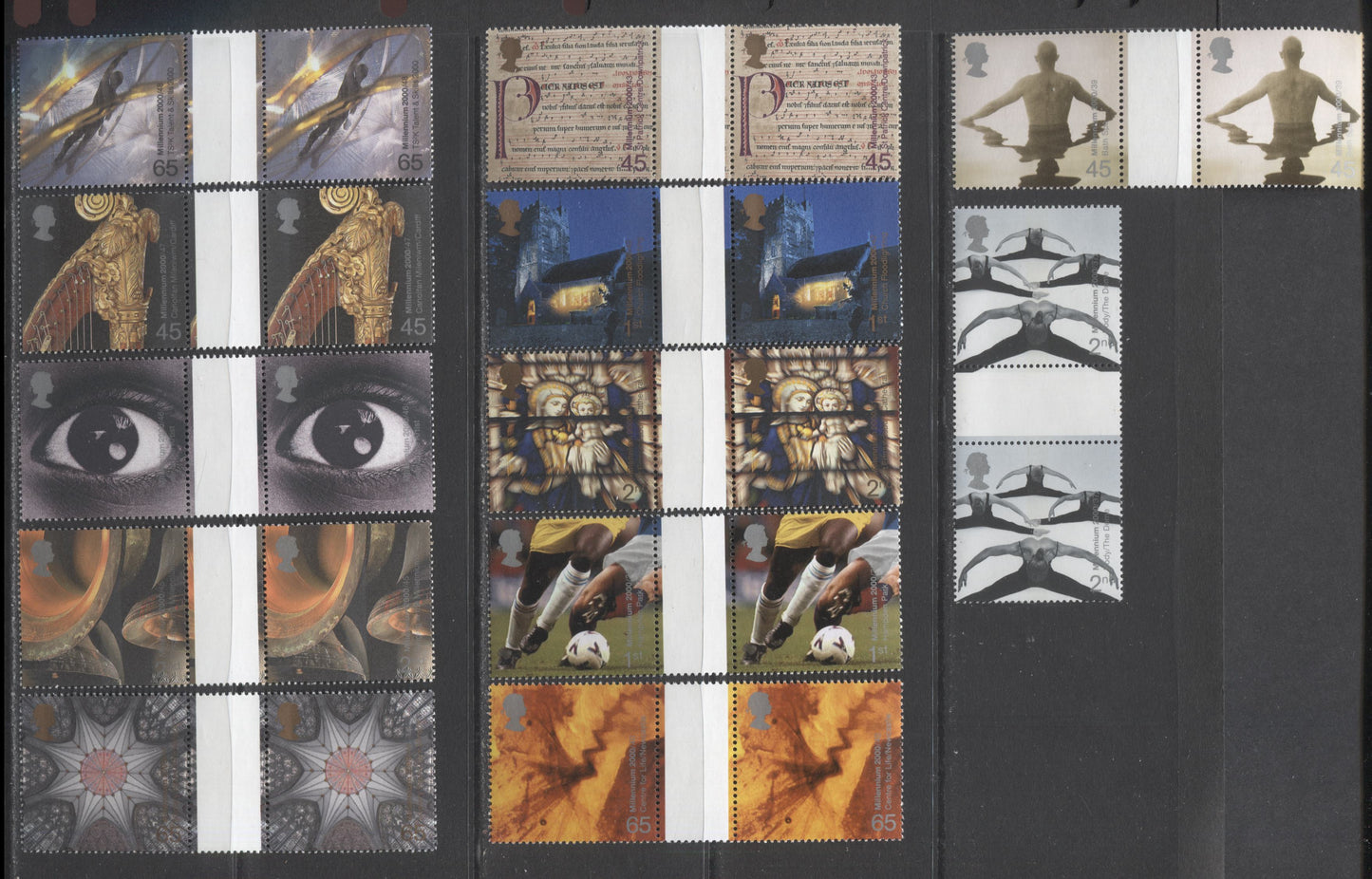 Great Britain SG#2166-2177 2000 Millennium Series, Sets 12-24, 12 VFNH Gutter Pairs, Click on Listing to See ALL Pictures, Estimated Value $34.23 CDN