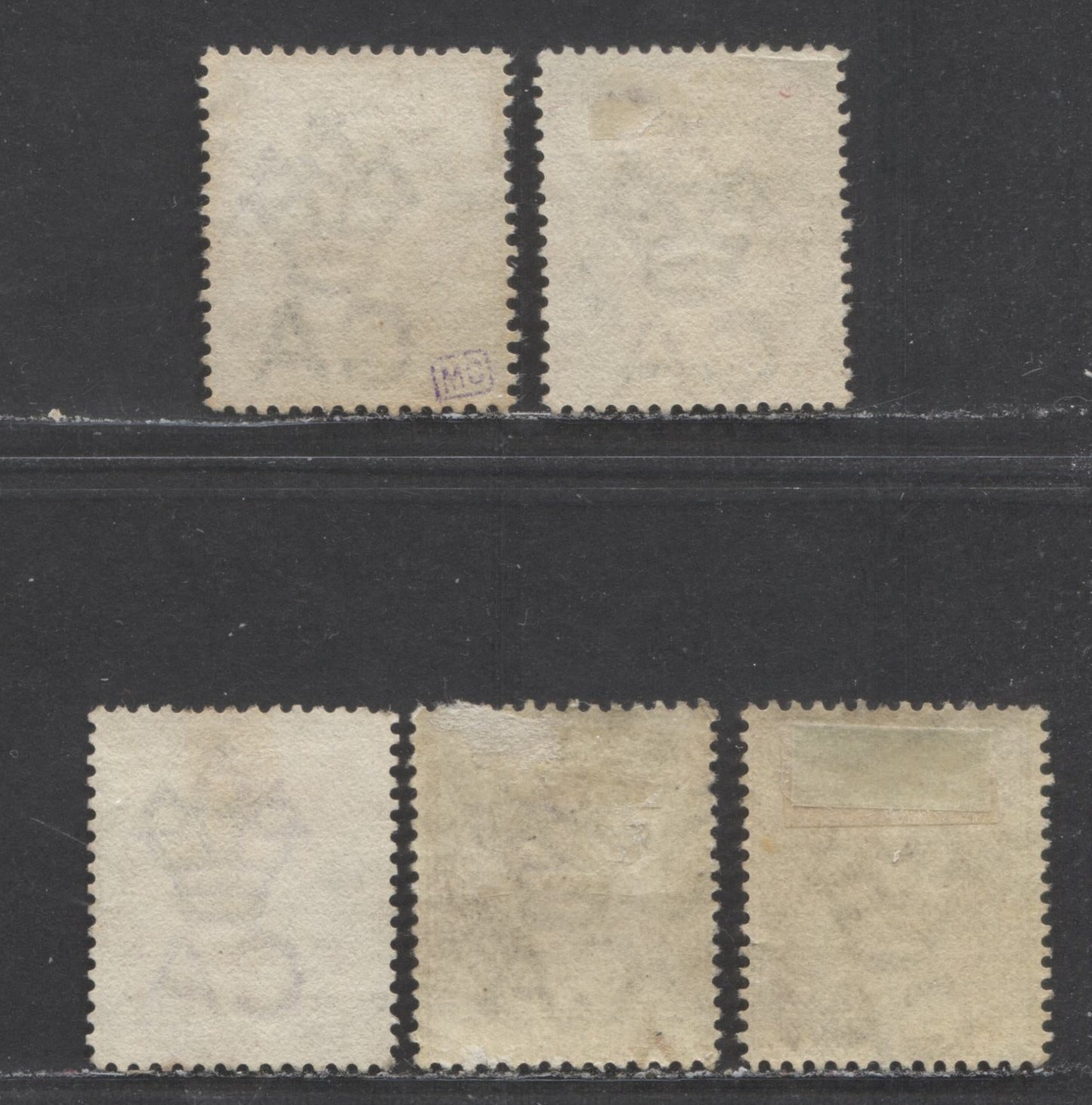 Lot 36 Lagos SC#18 2d Lilac & Deep Lilac, Lilac & Blue, Ultramarine & Cobalt 1887-1902 Bicolored, Crown CA Watermark, Perf 14 Comb, 5 Fine/Very Fine Used Examples, All Different Printings, 2022 Scott Classic Cat. $16.25 USD