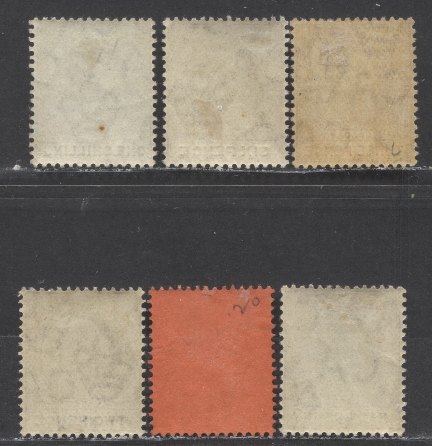 Lot 111 Lagos SC#50-52,54-56 1/2d - 1sh 1904-1906 King Edward VII Issue, On Ordinary Paper With Multiple Crown CA Watermark, 6 VFOG Examples, Click on Listing to See ALL Pictures, 2022 Scott Classic Cat. $62.5 USD