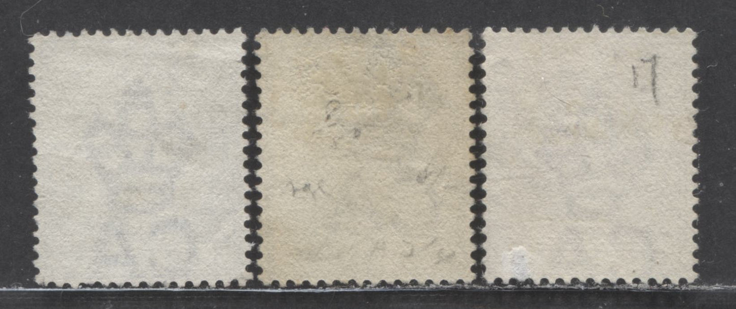 Lot 33 Lagos SC#14/16 1882-1884 Crown CA Watermark, 1d Lilac & 2d Blue, Perf 14 Comb, 3 Very Fine Used Singles, Click on Listing to See ALL Pictures, 2022 Scott Classic Cat. $44.5 USD