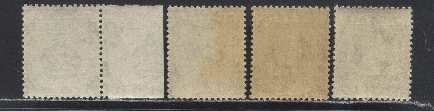 Lot 132 Nigeria SC# 18-18a (SG# 15-15b) 1/2d Green 1921 - 1933 King George V Imperium Key Plate Issue, Script CA Watermark, 2 Printings Each Of Die 1&2, 4 F/VF NH Singles, Click on Listing to See ALL Pictures, Estimated Value $30