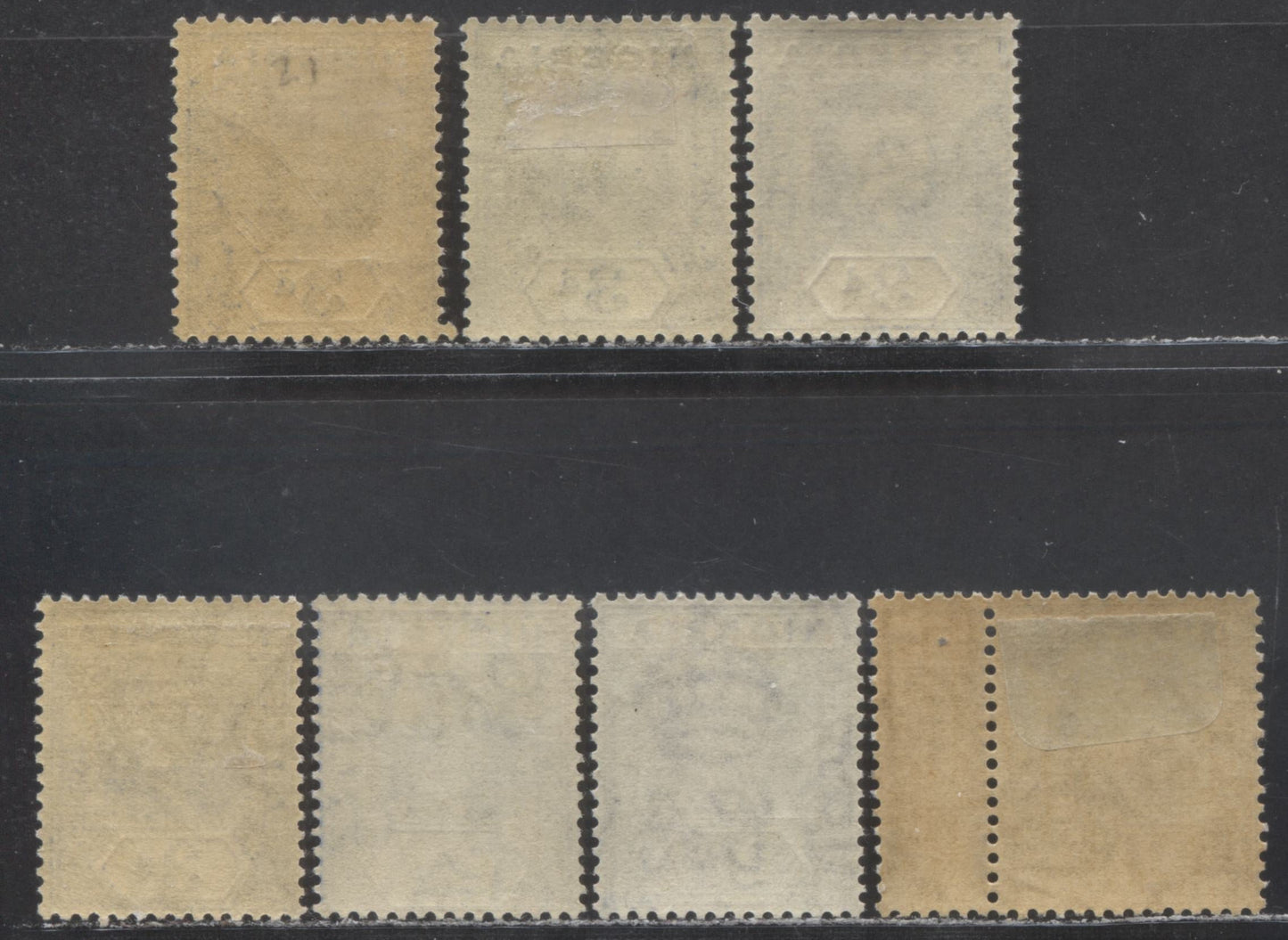 Lot 136 Nigeria SC# 24,26 (SG# 21,23) 2 1/2d, 3d 1921 - 1933 King George V Imperium Key Plate Issue, Script CA Watermark, Different Printings Being All Slightly Different Shades, 7 F/VF OG Singles, Estimated Value $43.75 USD