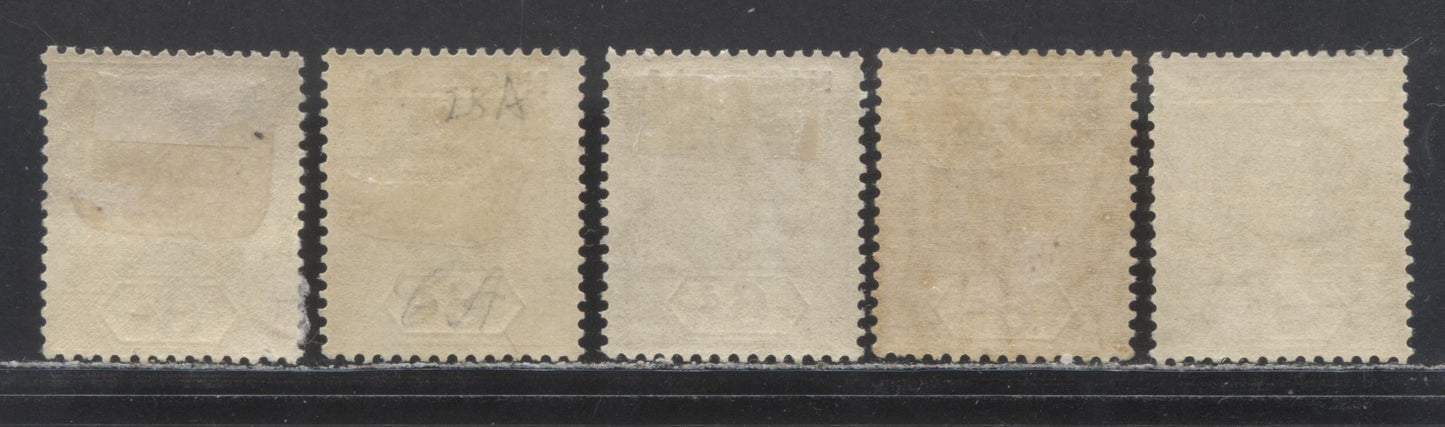 Lot 138 Nigeria SC# 28a (SG# 25) 6d 1921 - 1933 King George V Imperium Key Plate Issue, Script CA Watermark, Die 1, 5 Different Printings With Purple & Bright Purple Duty Plate Shades, 5 FOG Singles, Estimated Value $35 USD