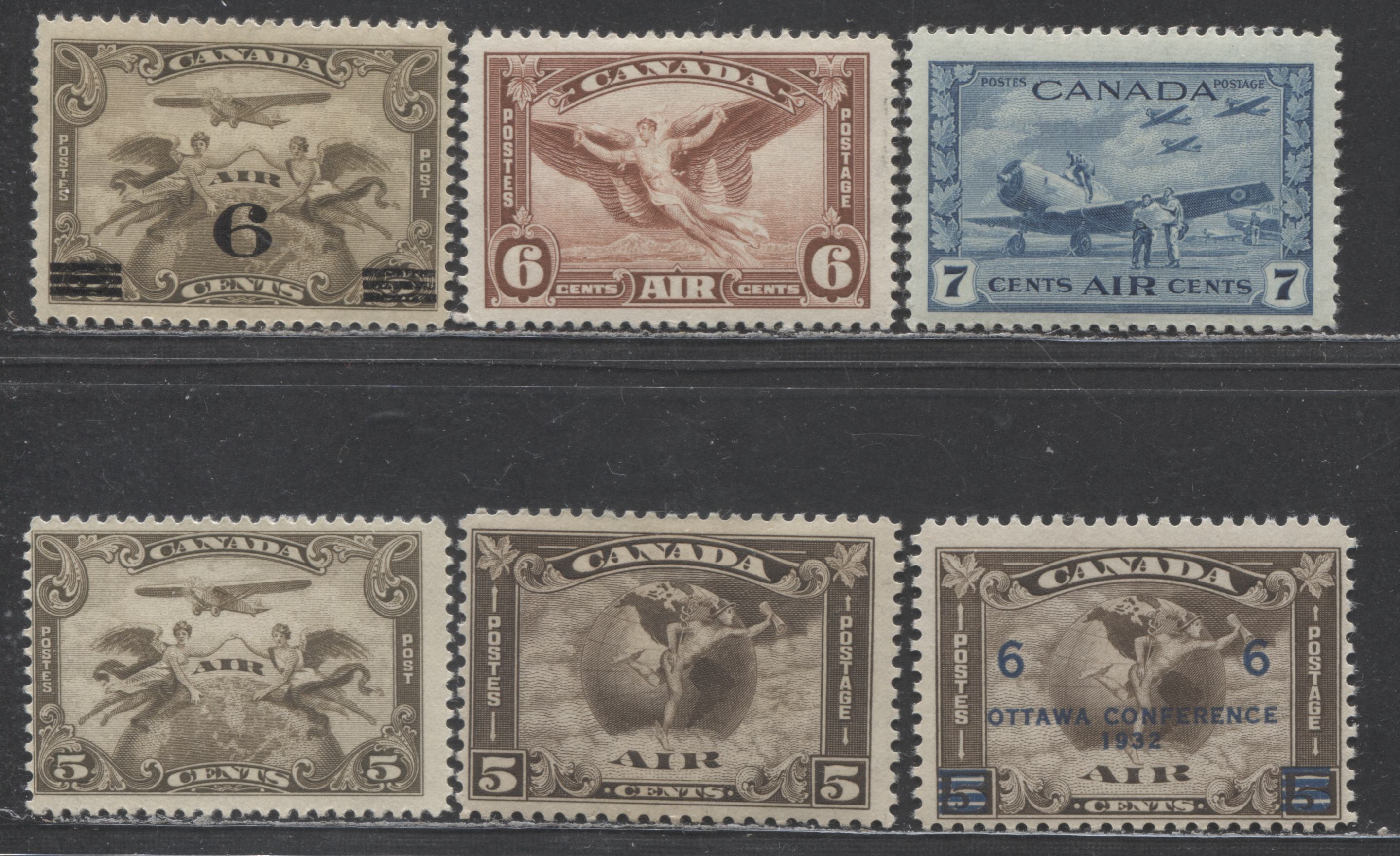 Podobieństwa Figur Sprawdzian 3 Gimnazjum 2016 Lot 177 Canada #C1-C5, C8 5c-6c Brown Olive-Deep Blue Two Winged Figur