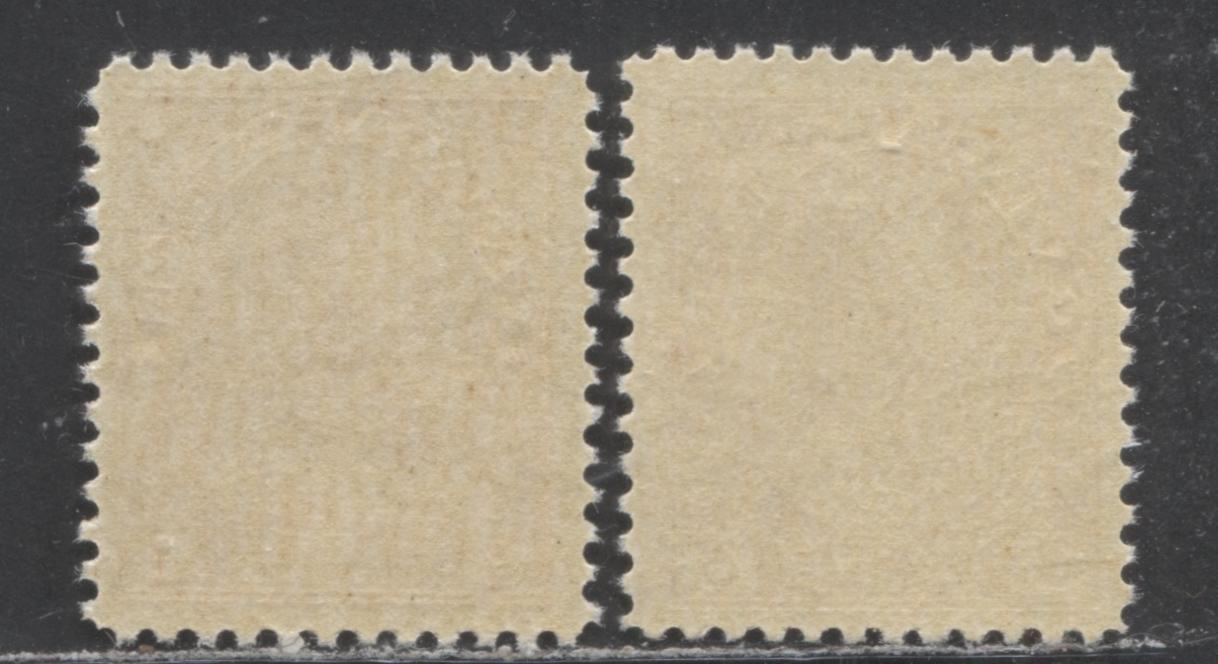 Lot 50 Canada #109 3c Carmine King George V, 1911-1925 Admiral Issue, 2 FNH Singles Both Die 1, Dry Printings