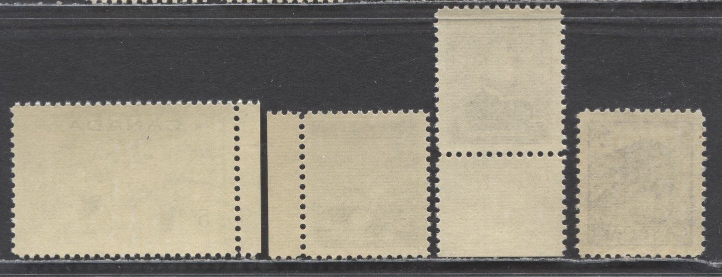 Lot 50 Canada #336, 349-350, 353 5c, 4c, 5c, 5c Ultramarine, Violet, Bright Blue, Blue , 1954-1955 Wildlife, Prime Ministers, Wildlife Issues, 4 GEM NH Singles, Perfection!