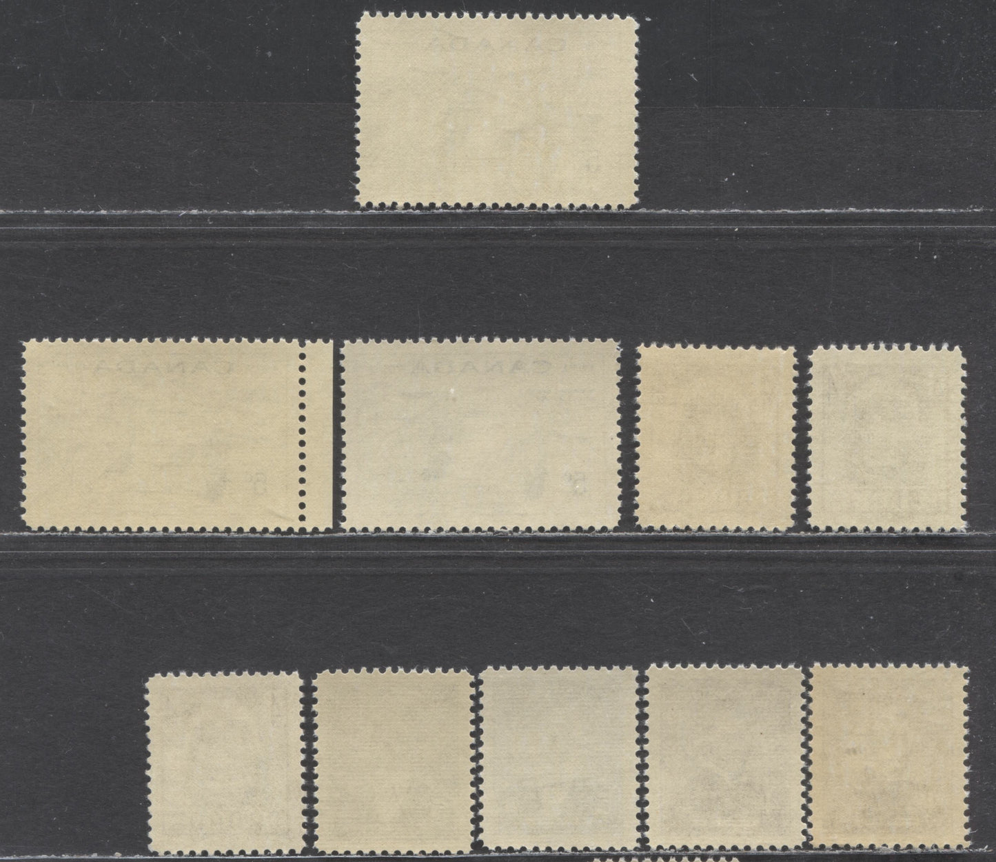 Canada #349-350, 352-353 4c-5c, 4c-5c Violet-Bright Blue, Purple-Blue , 1954-1955 Prime Ministers, Wildlife Issues, 10 VFNH Singles