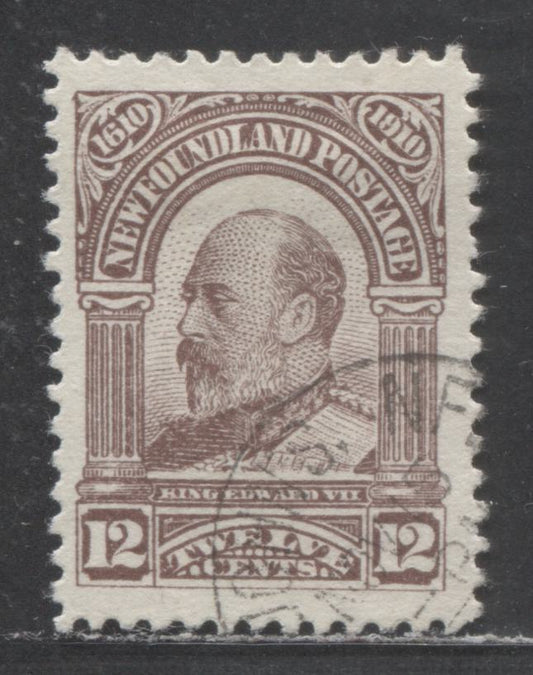 Lot 96 Newfoundland #96 12c Lilac King Edward VII, 1910 John Guy Issue, A Fine Used Single