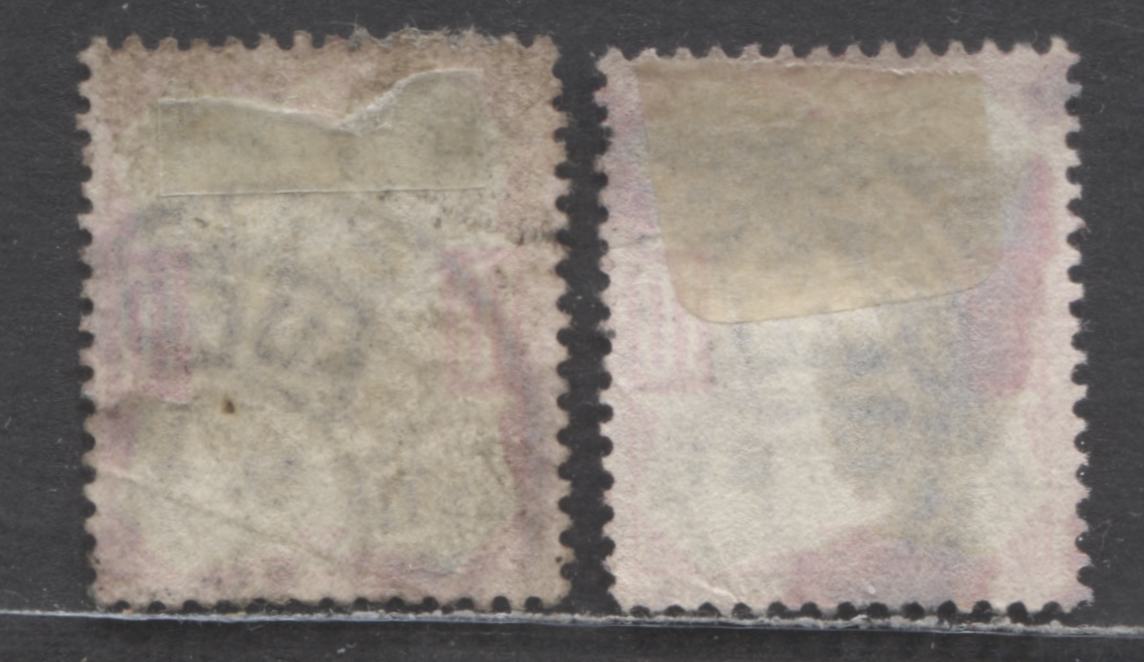 Great Britain SC#137 10d Dull Purple & Carmine & Slate Purple & Carmine 1902-1910 King Edward VIII Issue, De la Rue Printings, 2 Very Good Used Singles, Click on Listing to See ALL Pictures, Estimated Value $5 USD