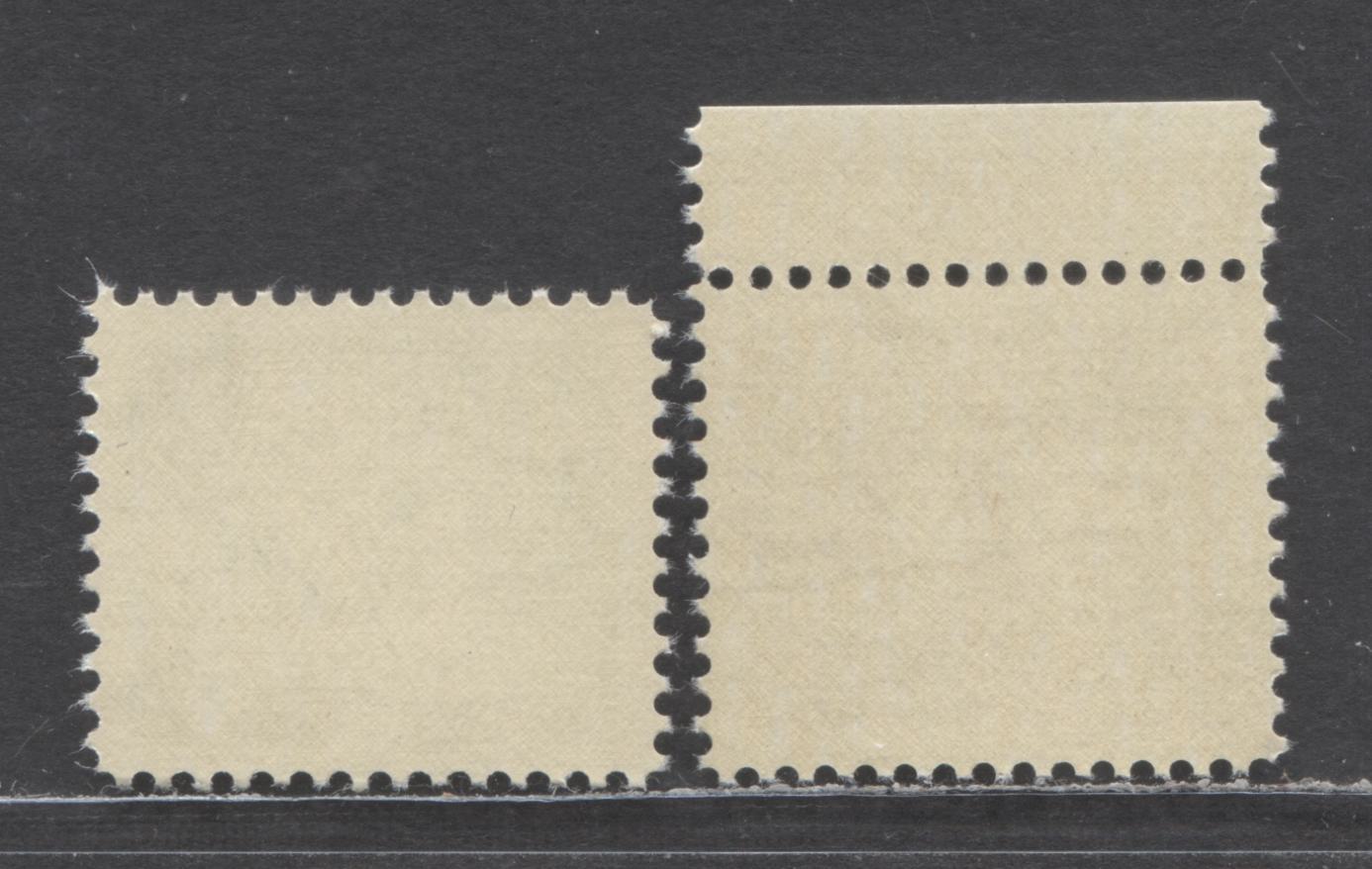 Lot 28 Canada #FPS23-24 1c & 2c Brown & Green , 1967 Postal Script Issue, 2 VFNH Singles With Large Size 20.5mm x 17mm Designs