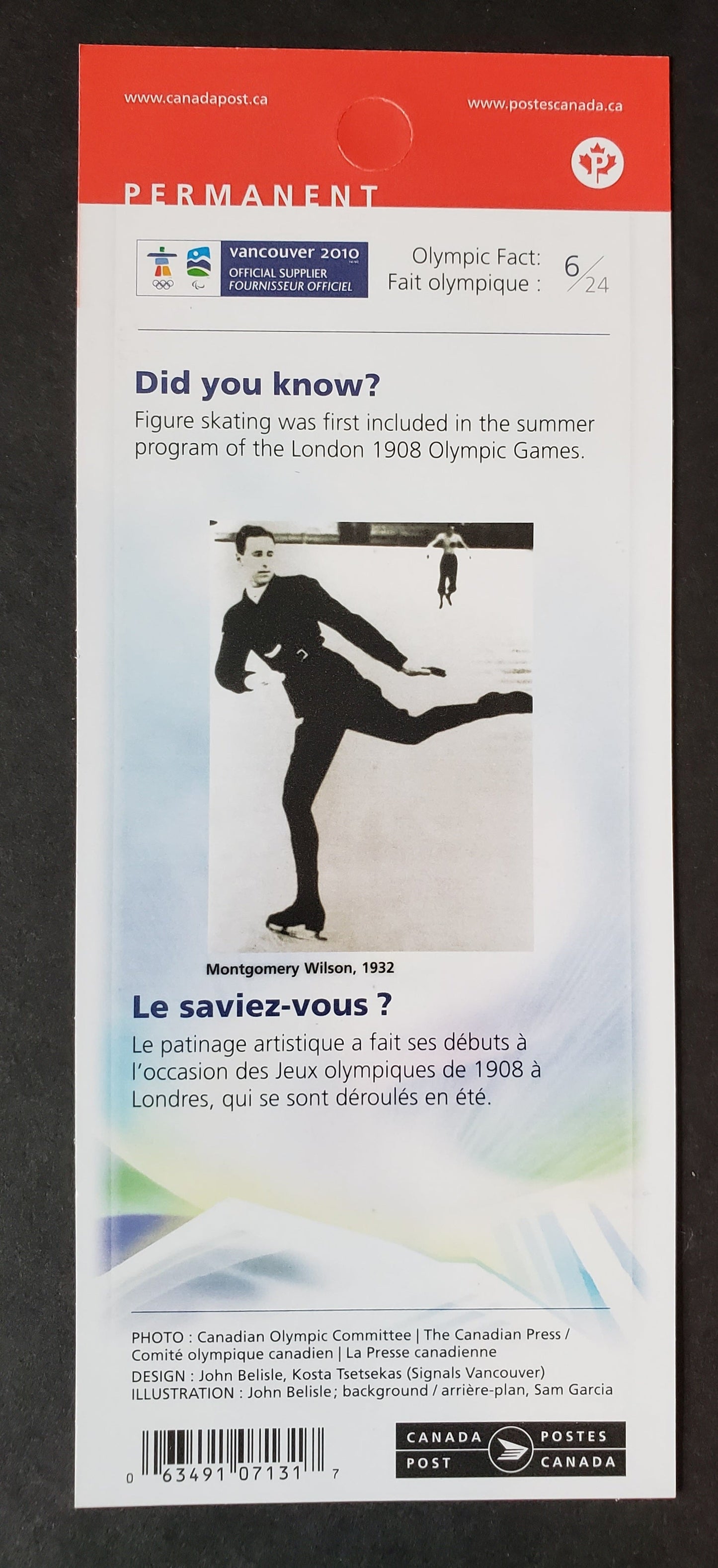 Canada #2304a P(54c) Multicolored Freestyle Skiing-Snowboard, 2009 Olympic Definitives, A VFNH Booklet Pane Of 10