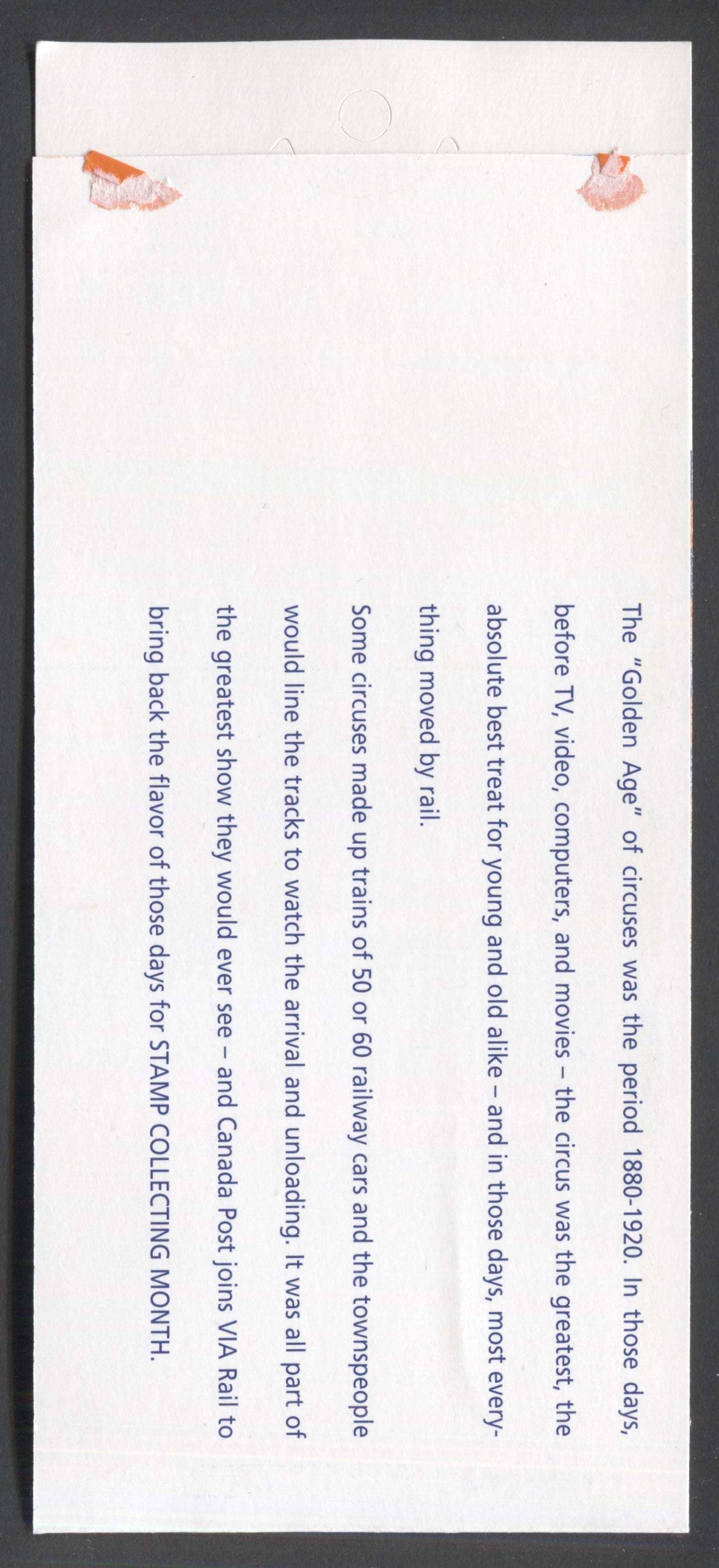 Canada #BK210a-b 1998 The Circus Issue, Complete $5.40 Booklet, Tullis Russell Coatings Paper, Dead Paper, 4 mm GT-4 Tagging