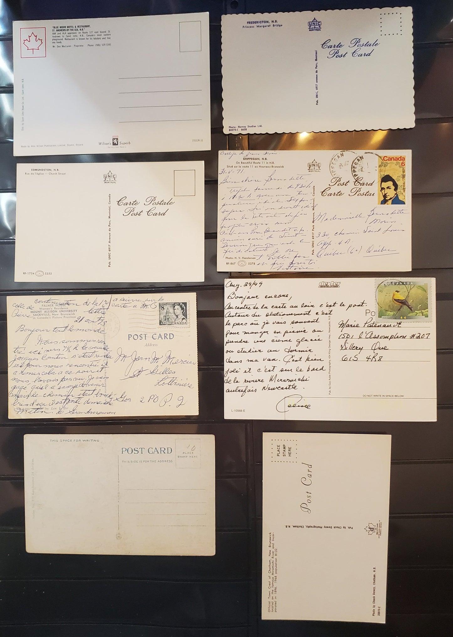 A Group of 8 Postcards From New Brunswick, Showing Various Views and Chatham Mayoral Arms, From The 1940's to 2000, Overall F/VF, Net Est. $4