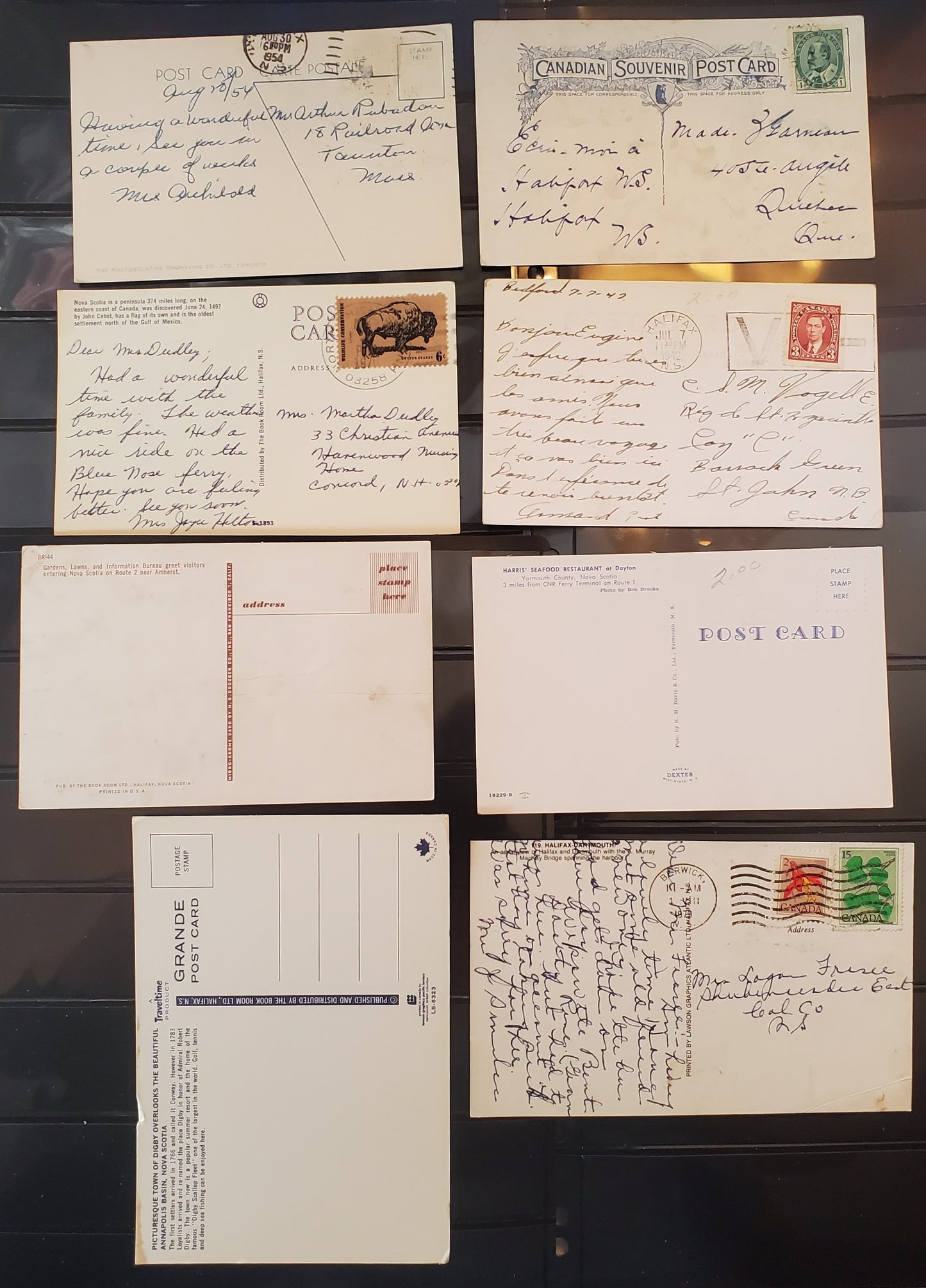 A Group of 8 Postcards From Nova Scotia, Showing Various Views, From The 1900's, 1940's-1970's, Overall VG and VF, Net Est. $5