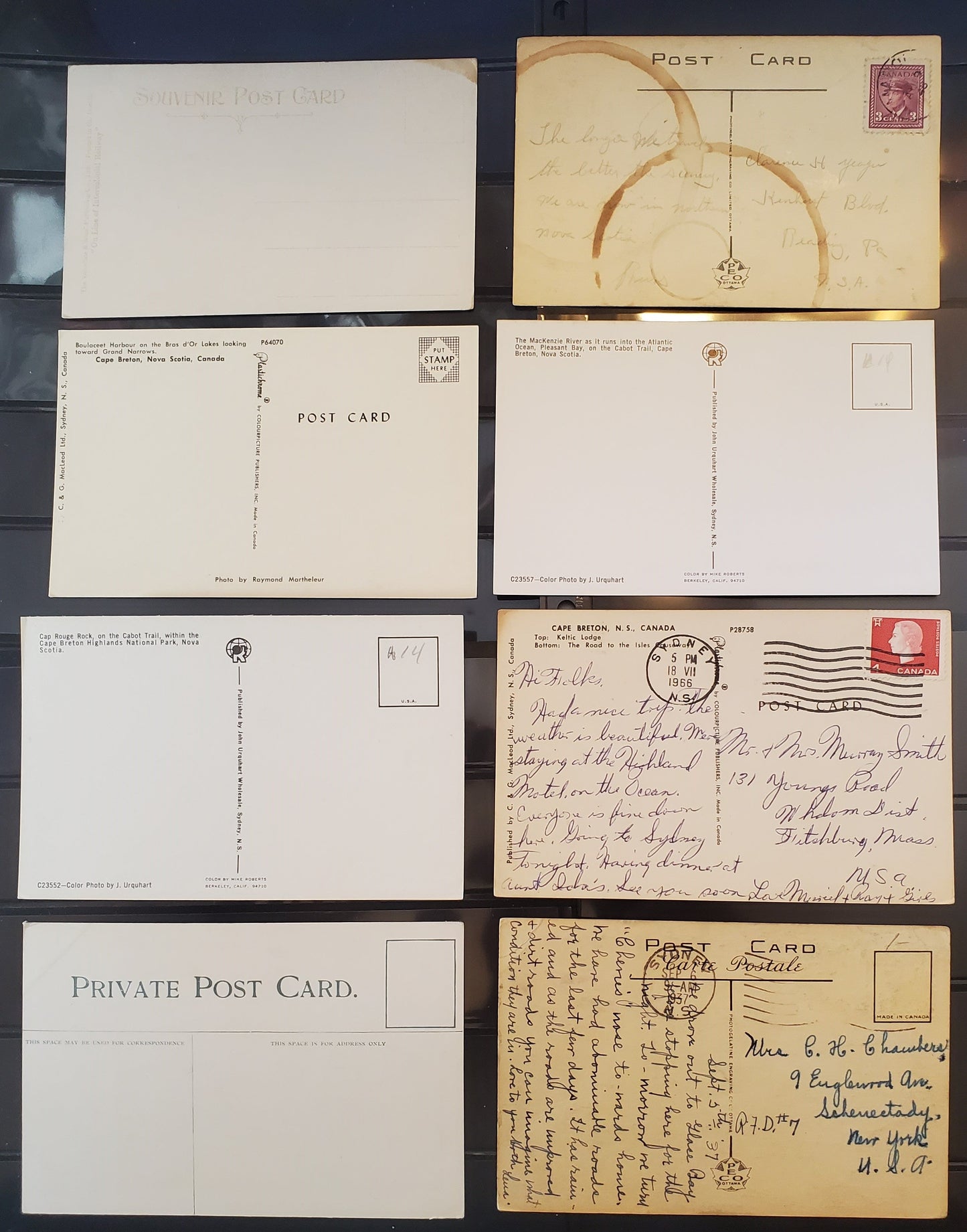 A Group of 4 Postcards From Halifax, Nova Scotia, Showing The Citadel, From The 1940's-1970's, Overall Fine and VF, Net Est. $5