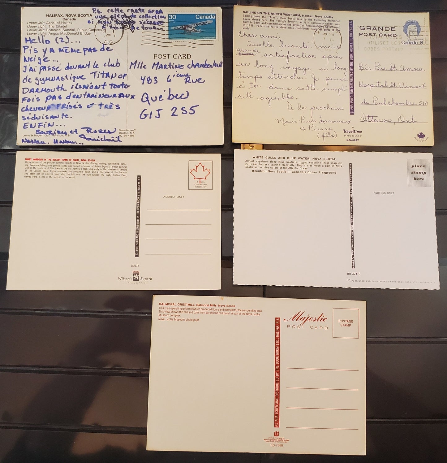 A Group of 5 Postcards From Nova Scotia, Showing Various Views, From The 1970's-1980's, Overall VG and VF, Net Est. $2