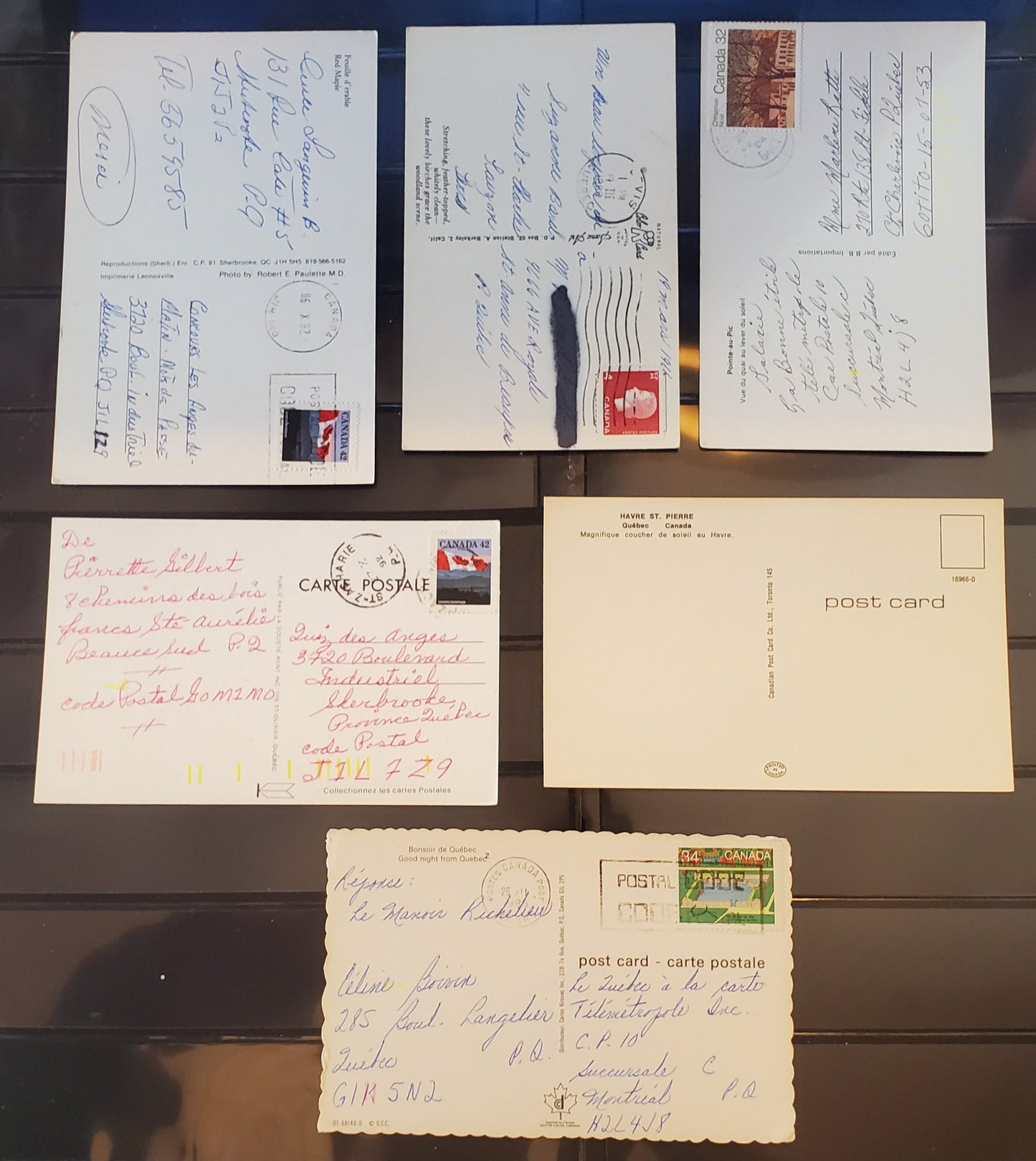 A Group of 7 Postcards From Quebec, Showing Various Fall and Sunset Views, From The 1960's and 1980's-1990's, Overall VF, Net Est. $3